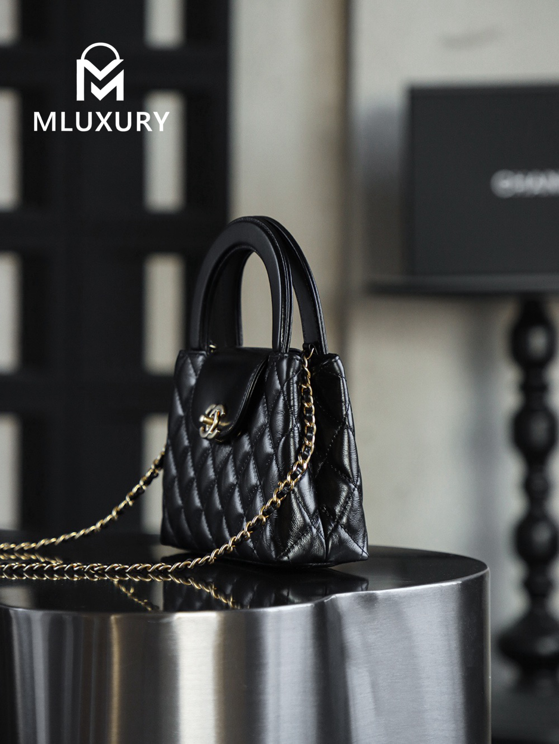 CHANEL 25C Kelly Bag, Black&Gold, Calfskin
