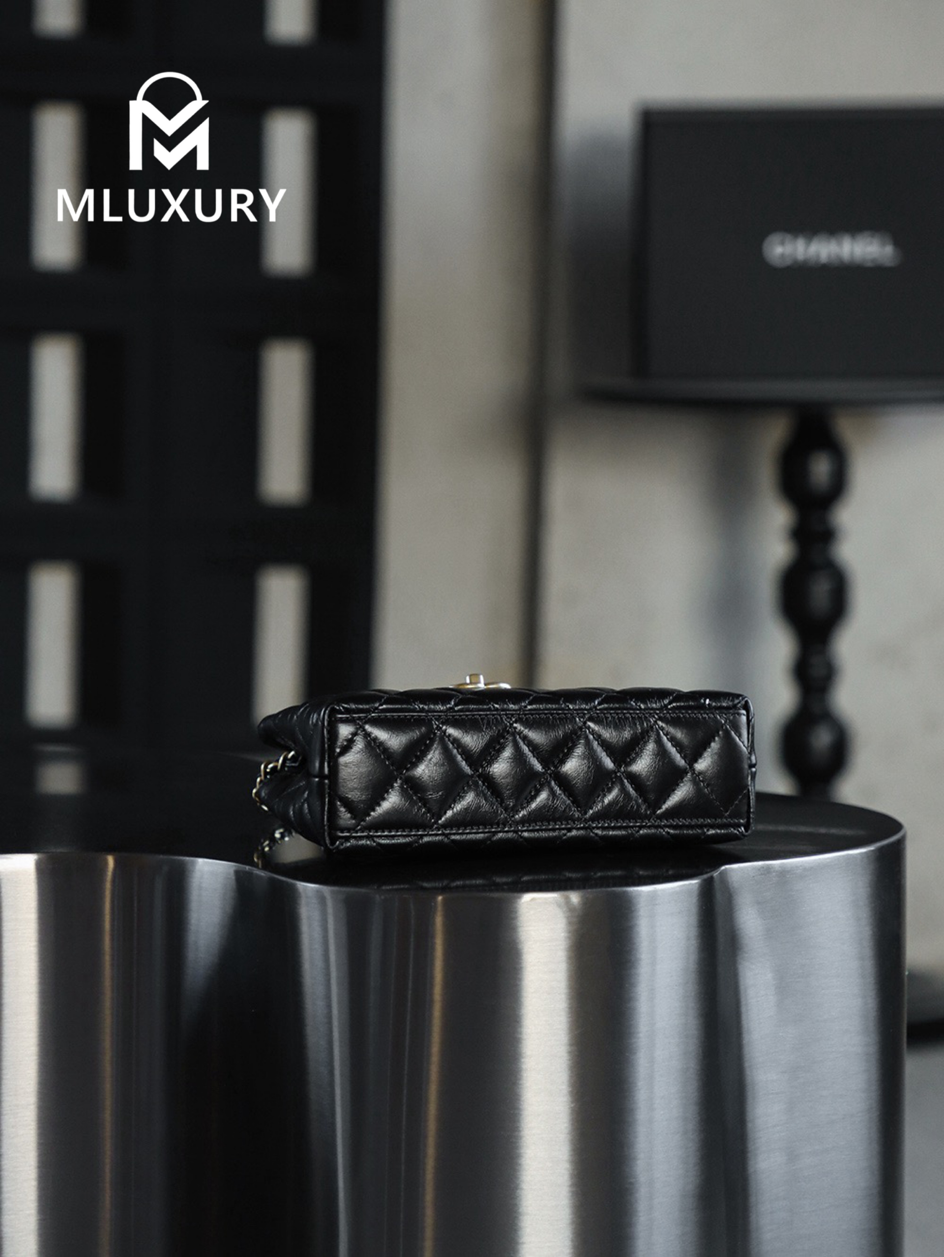 CHANEL 25C Kelly Bag, Black&Gold, Calfskin