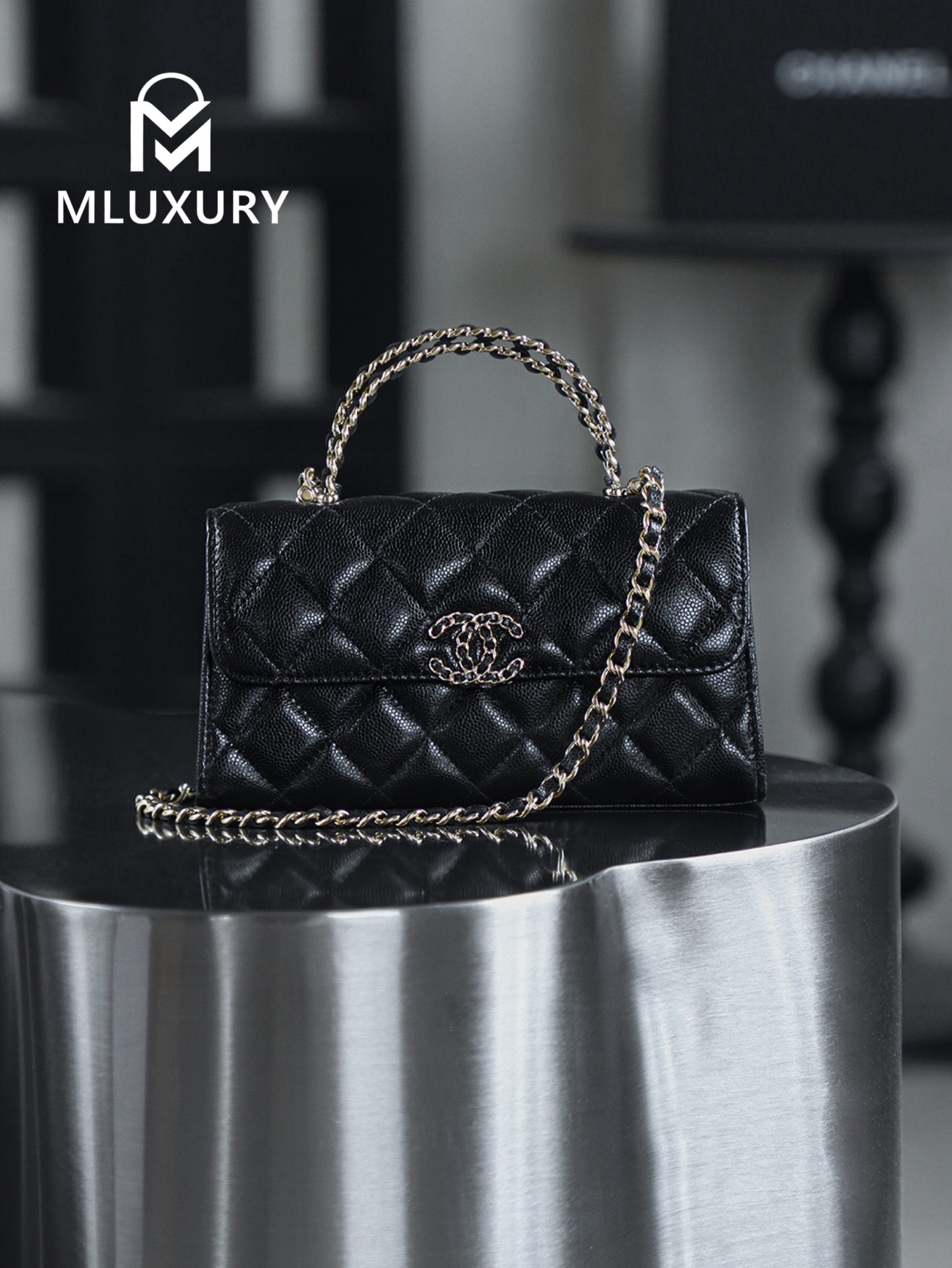 CHANEL 25S Mini Kelly (Horizontal), Black, Imla Three Lambs Leather