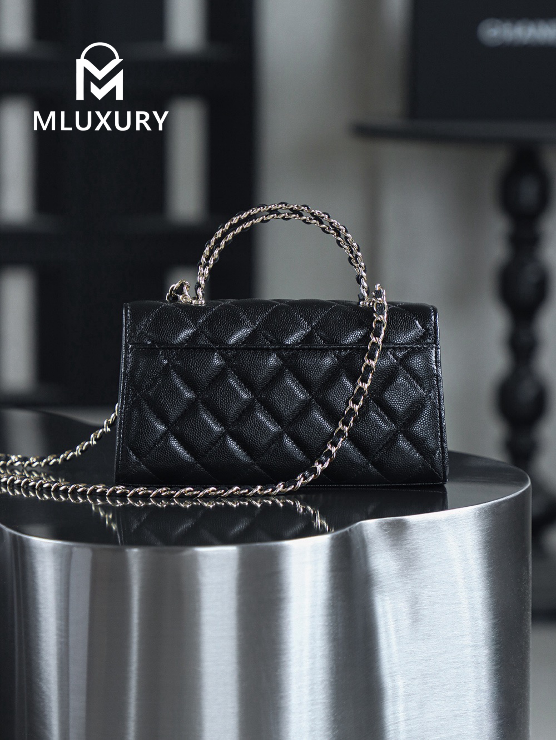 CHANEL 25S Mini Kelly (Horizontal), Black, Imla Three Lambs Leather