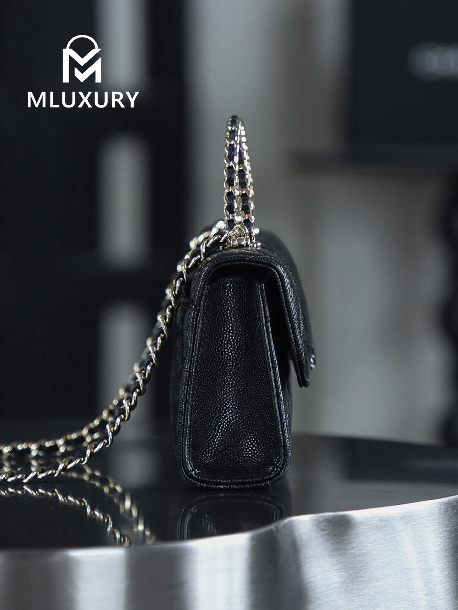 CHANEL 25S Mini Kelly (Horizontal), Black, Imla Three Lambs Leather