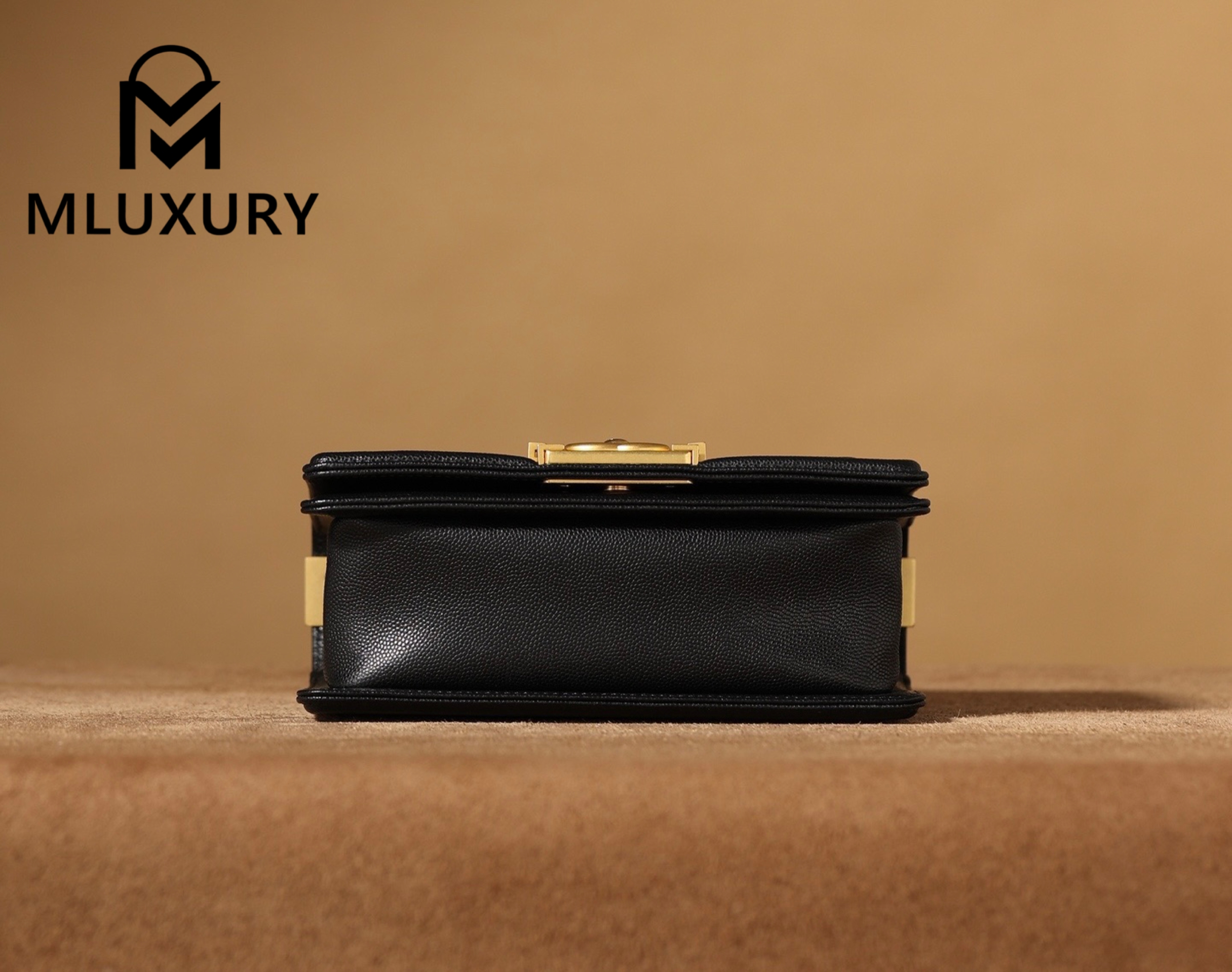 CHANEL Leboy 20 Small, Black & Gold, Large Glossy Leather