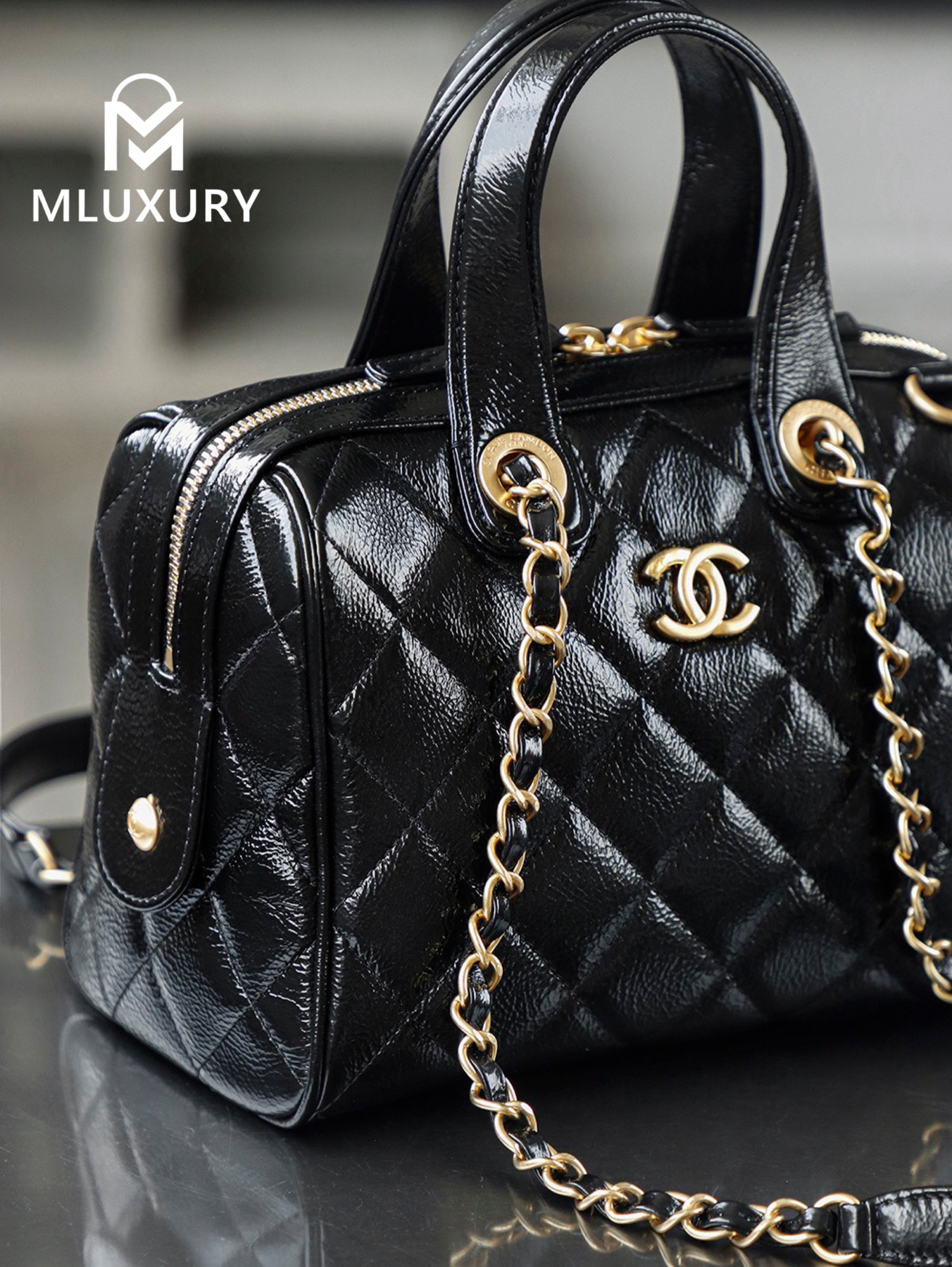 CHANEL 25A Small Bowling Bag, Runway Style