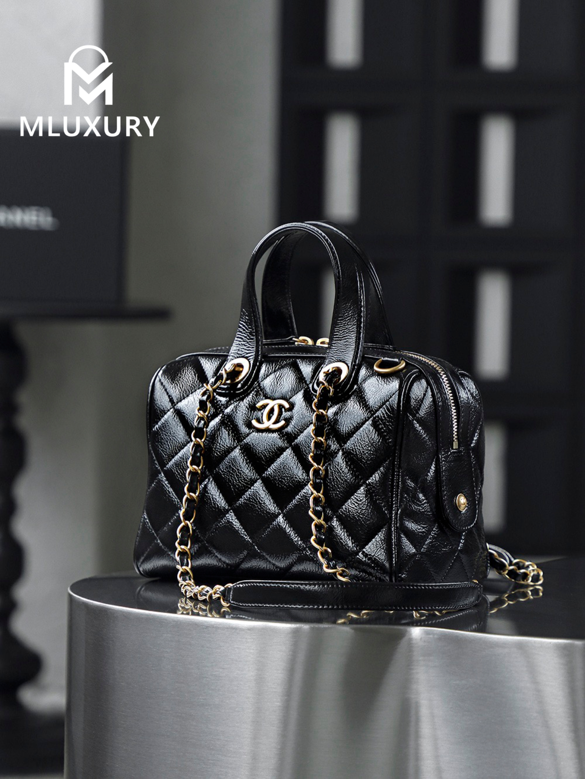 CHANEL 25A Small Bowling Bag, Runway Style