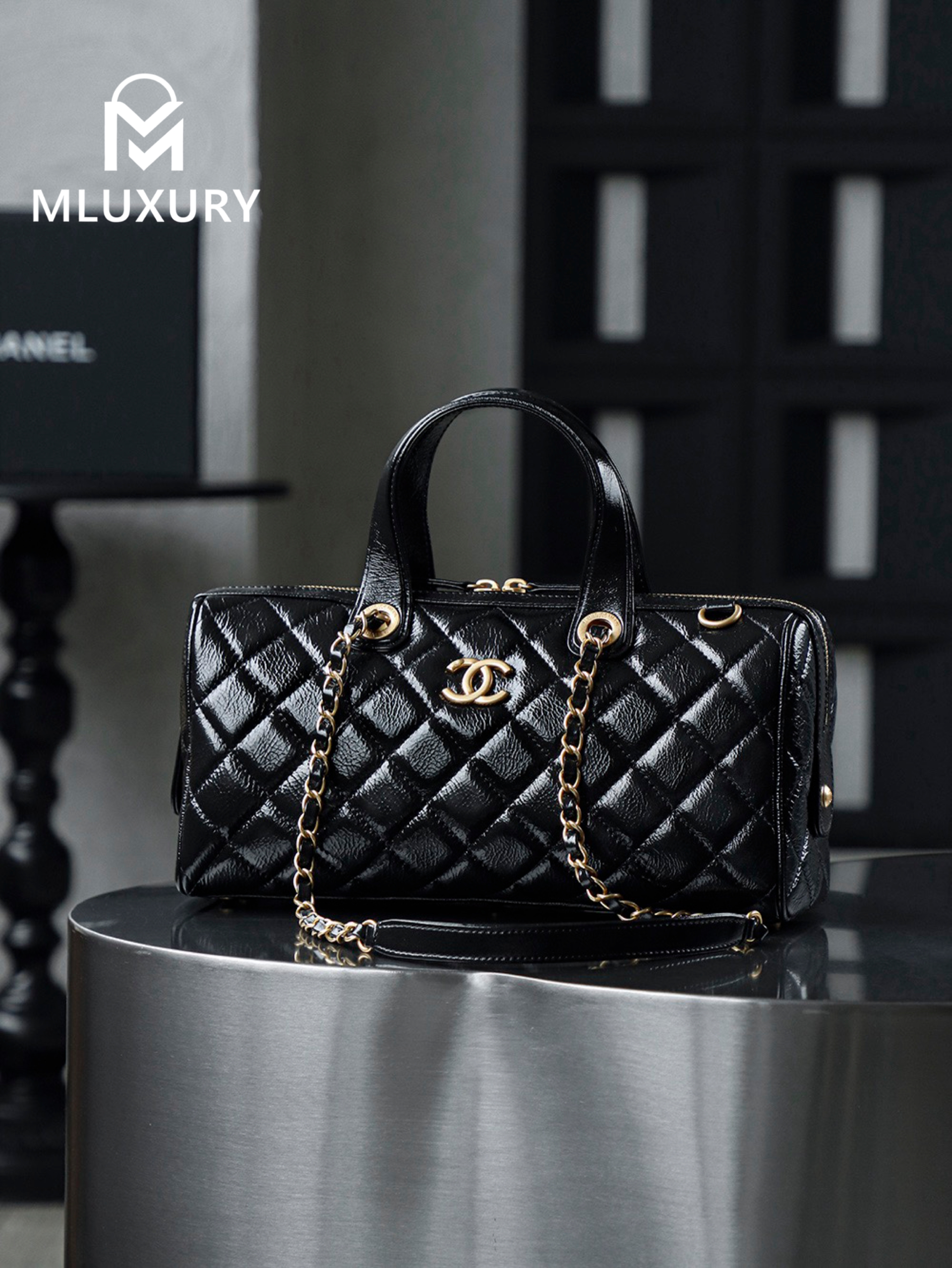 CHANEL 25A Large Bowling Bag, Runway Style