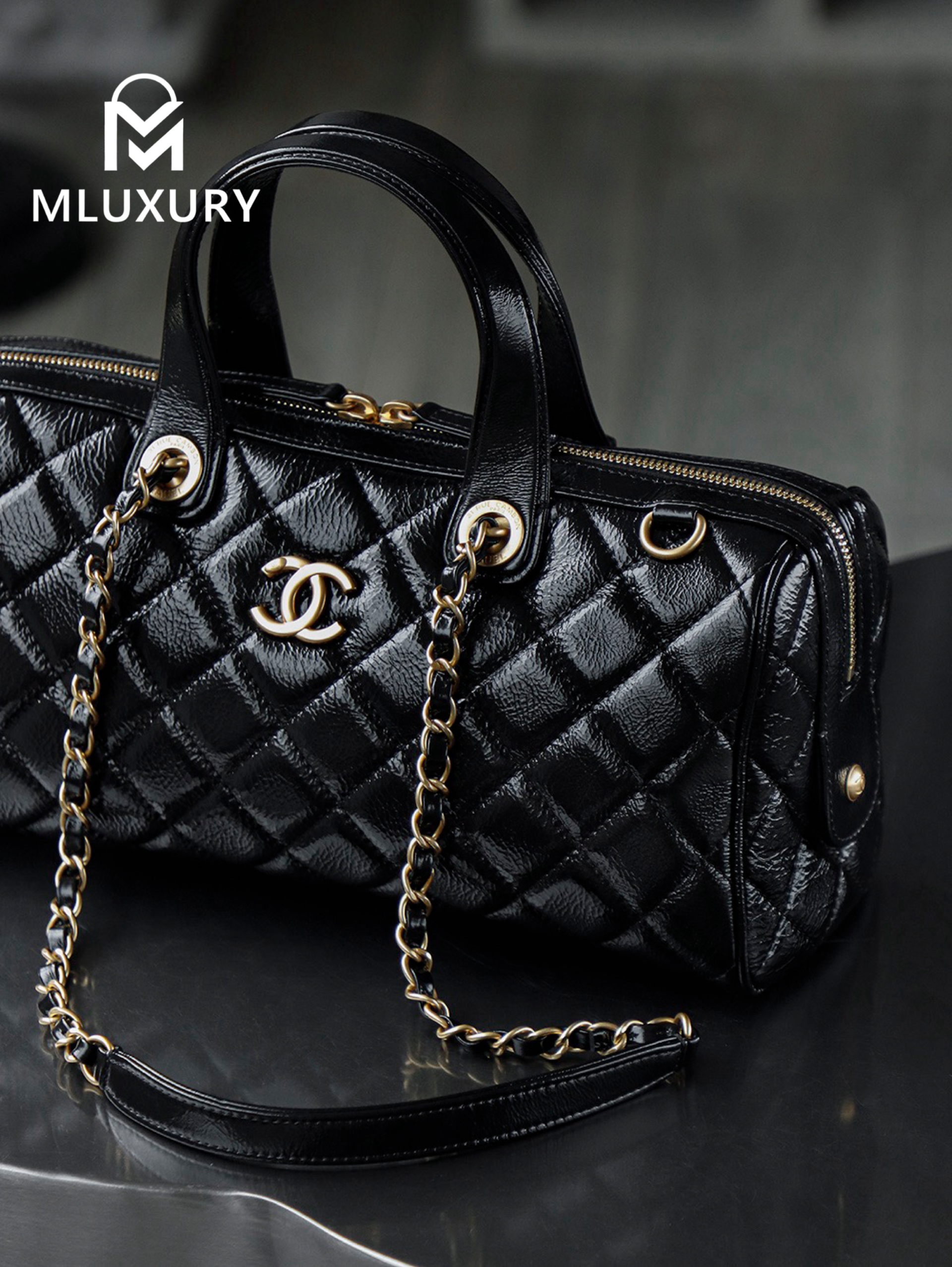 CHANEL 25A Large Bowling Bag, Runway Style