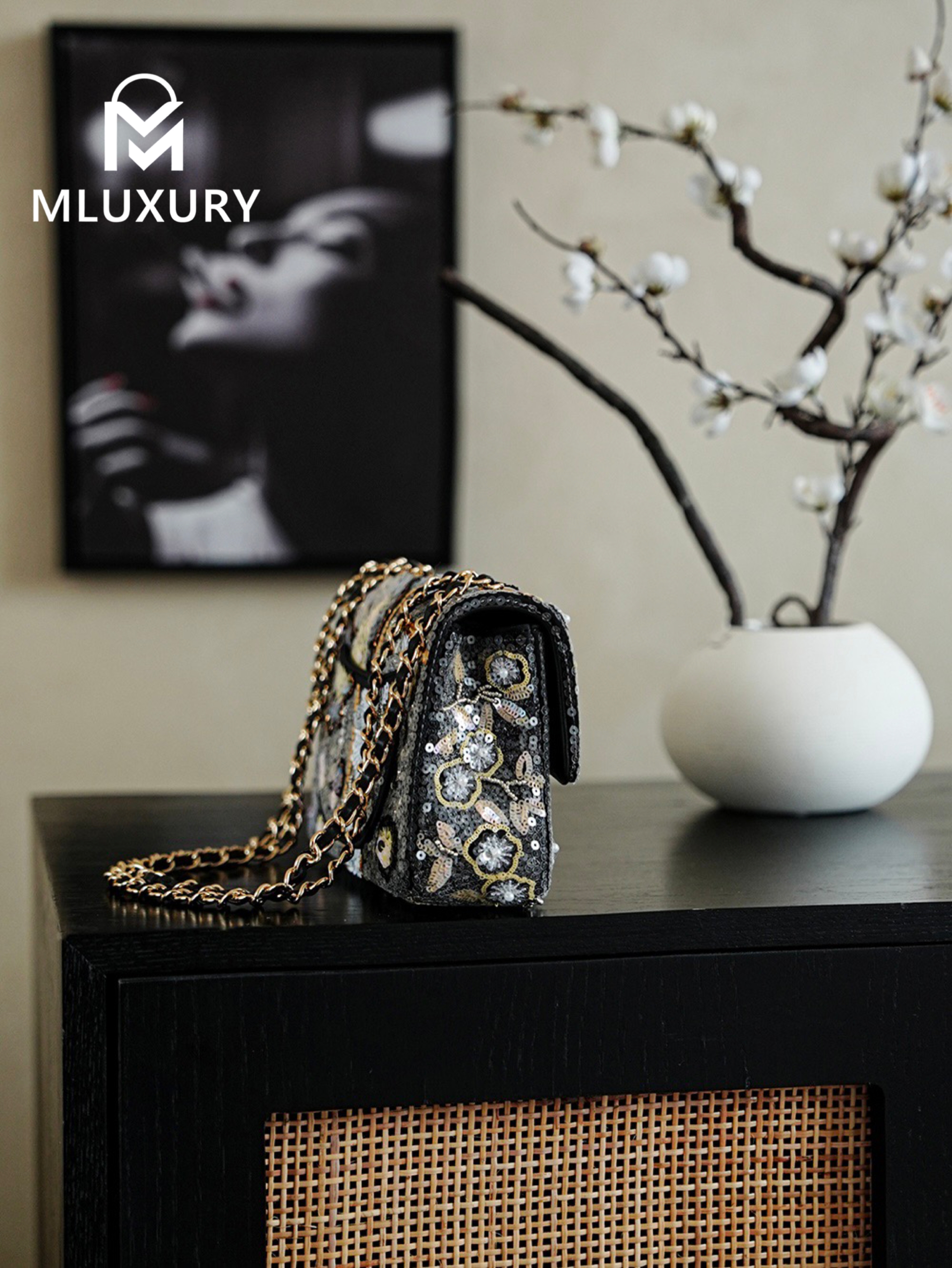 CHANEL 25A Limited Edition Embroidered Sequined CF