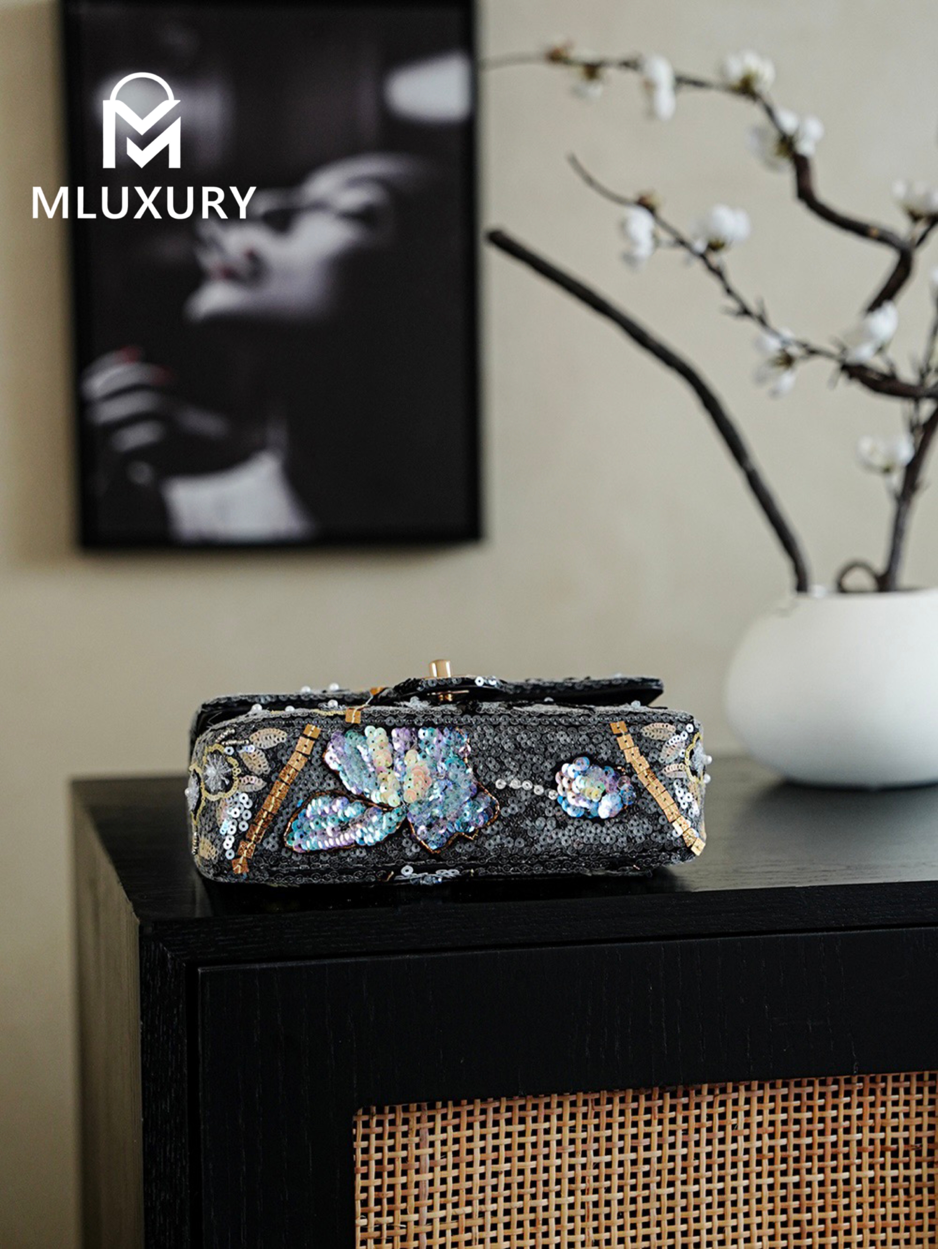 CHANEL 25A Limited Edition Embroidered Sequined CF