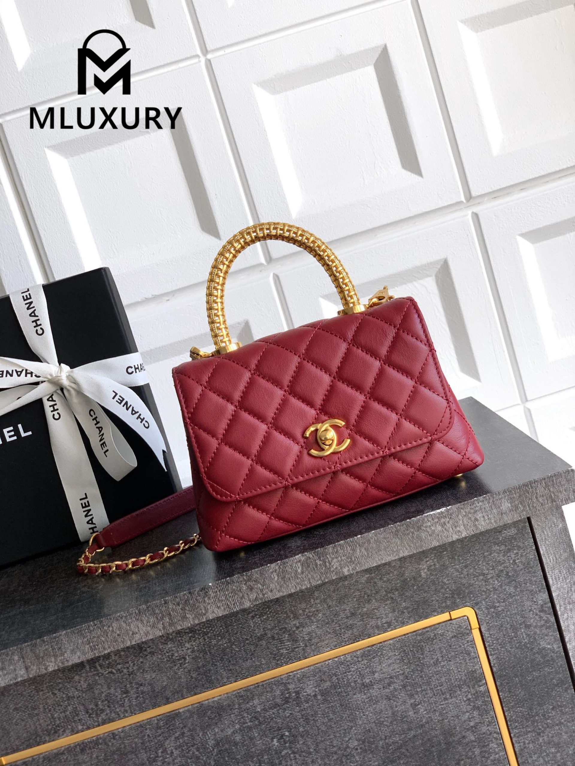 CHANEL Coco Handle Mini Limited Edition, Burgundy