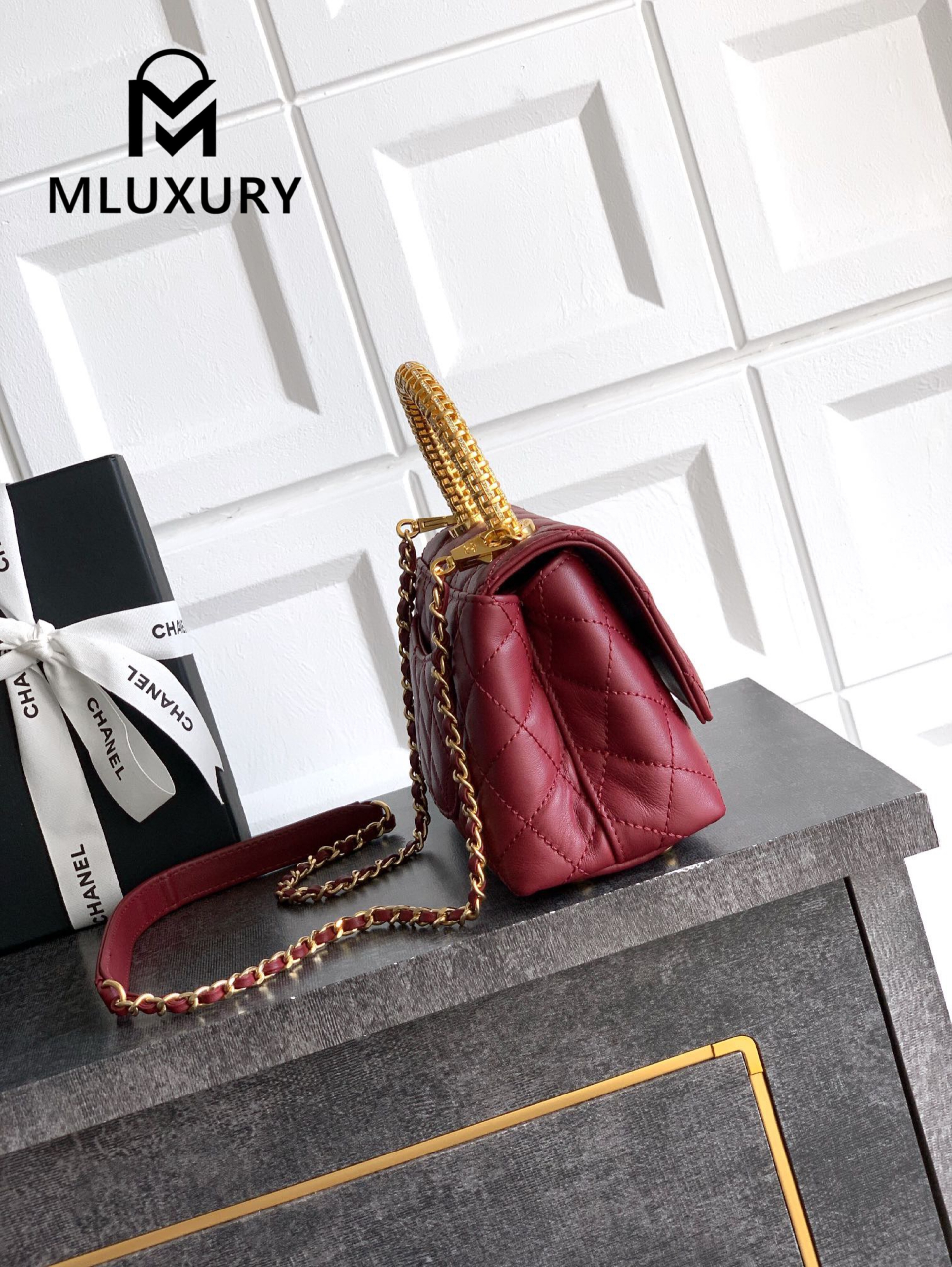CHANEL Coco Handle Mini Limited Edition, Burgundy