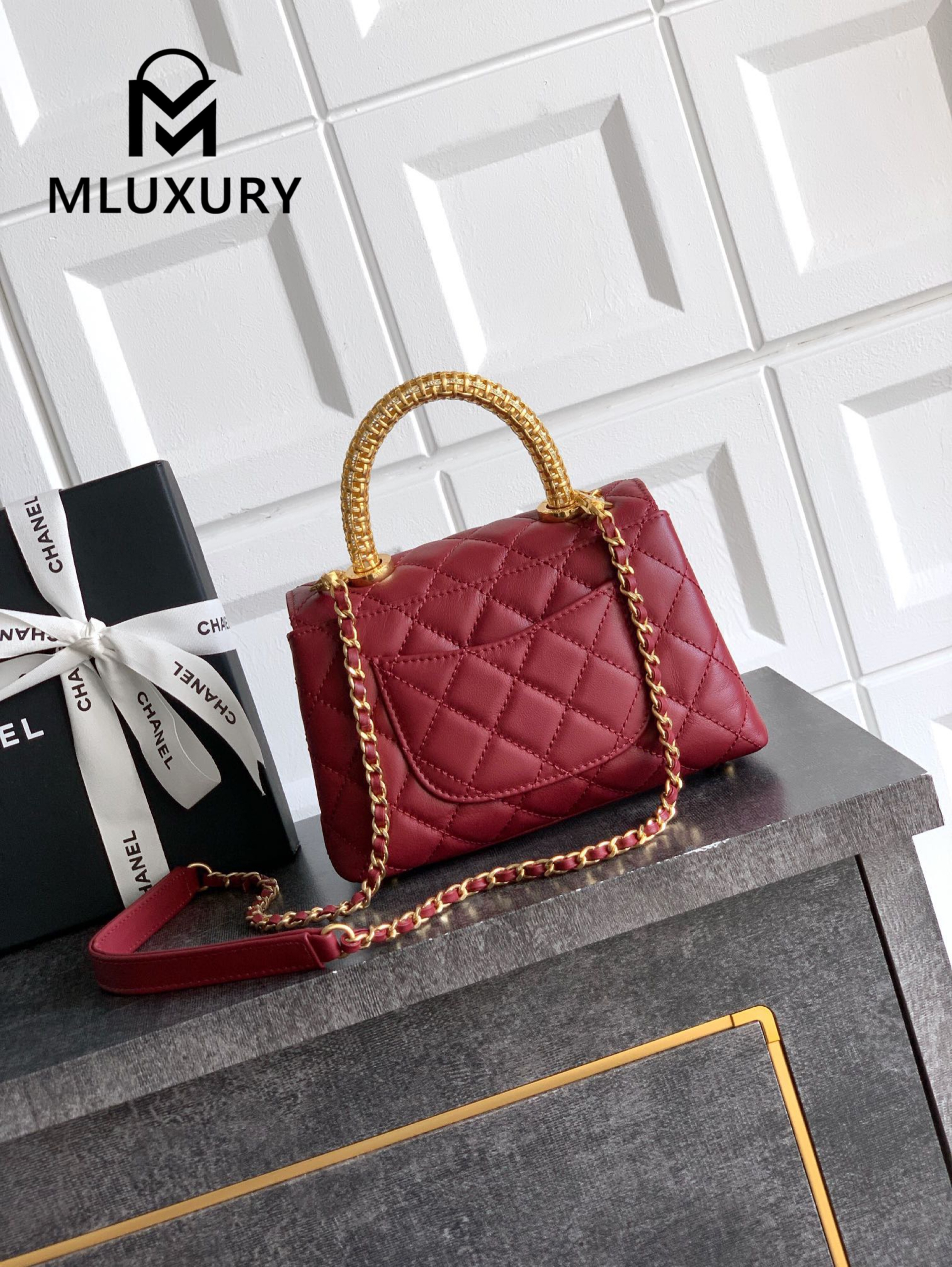 CHANEL Coco Handle Mini Limited Edition, Burgundy