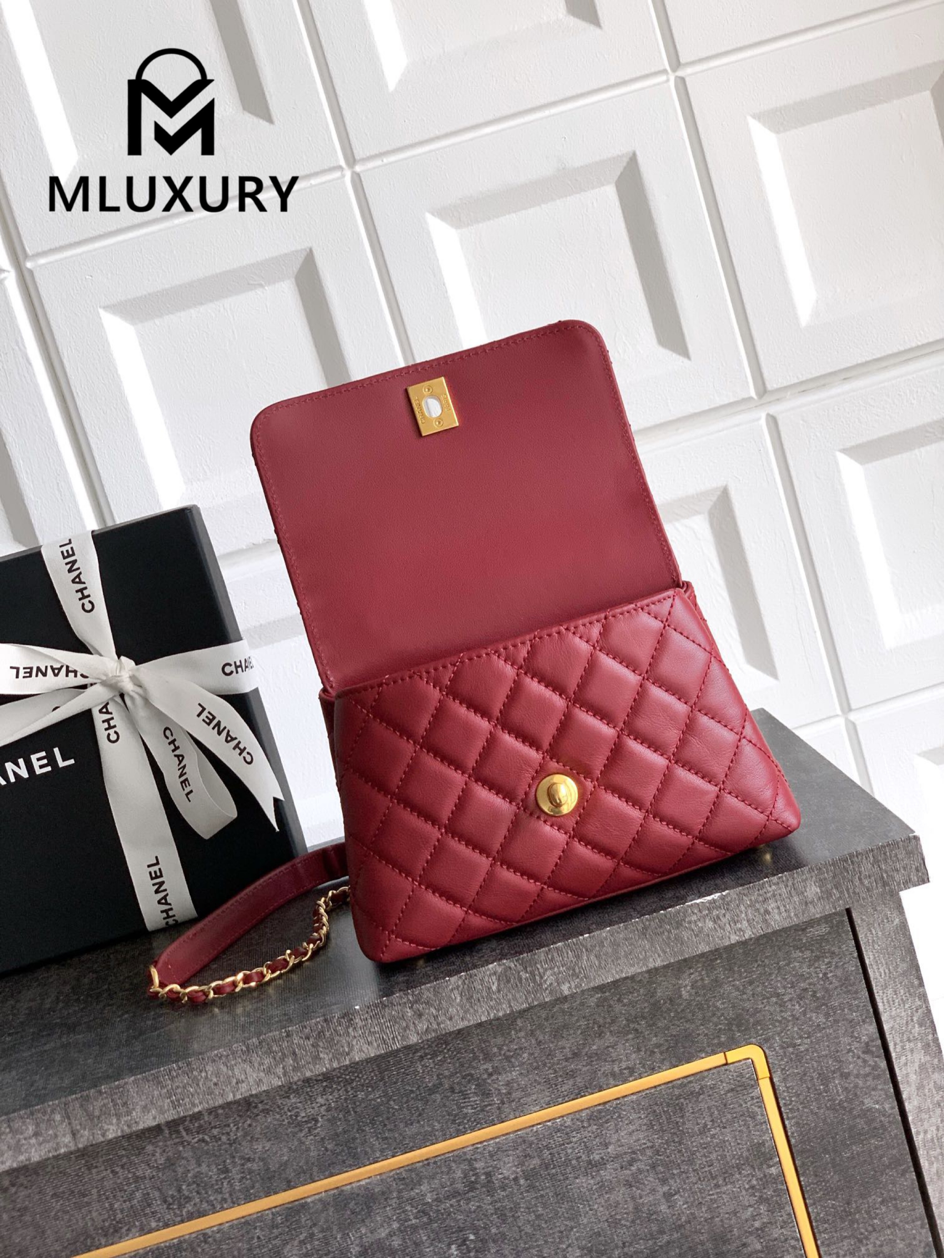 CHANEL Coco Handle Mini Limited Edition, Burgundy