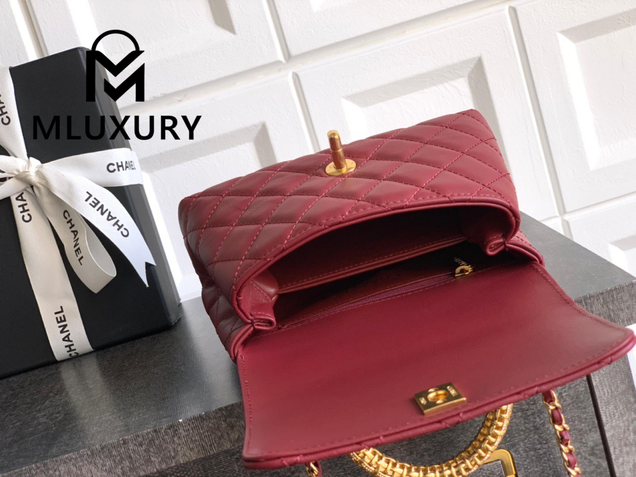 CHANEL Coco Handle Mini Limited Edition, Burgundy