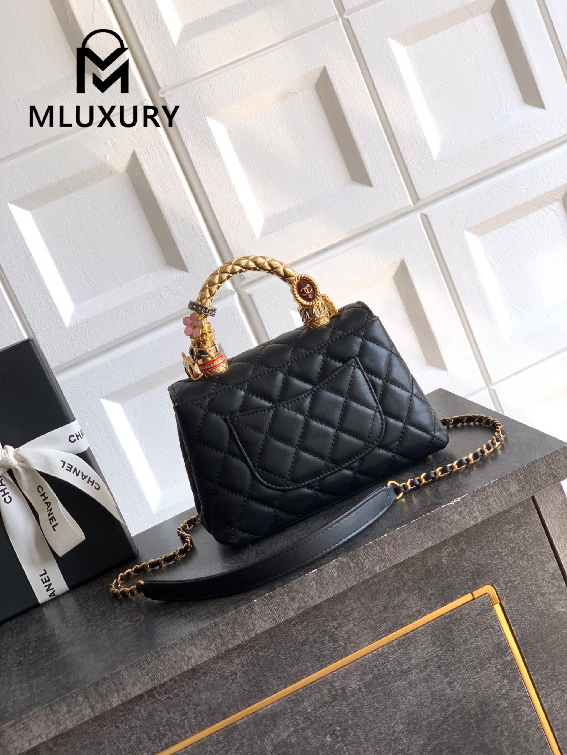 CHANEL Coco Handle Mini Limited Edition, Black and Gold