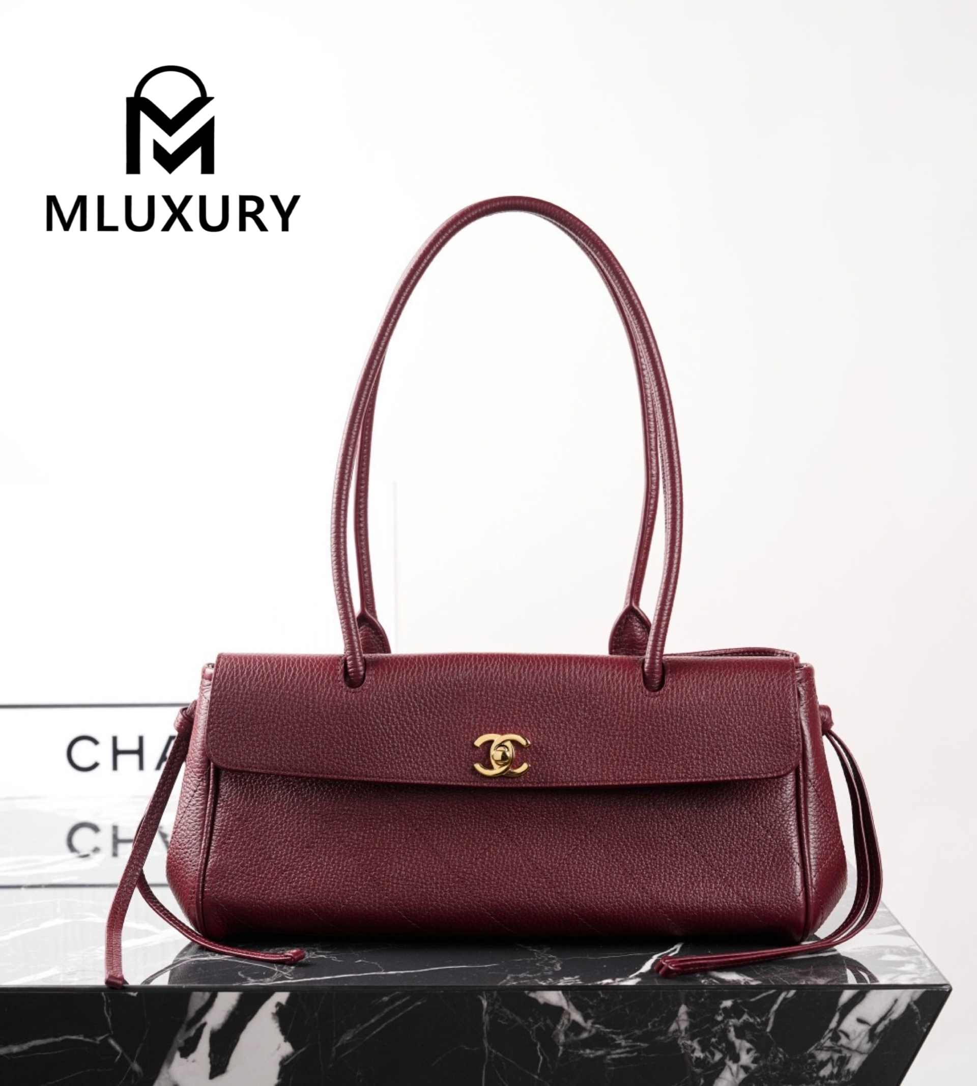 CHANEL 26S Baguette, Burgundy