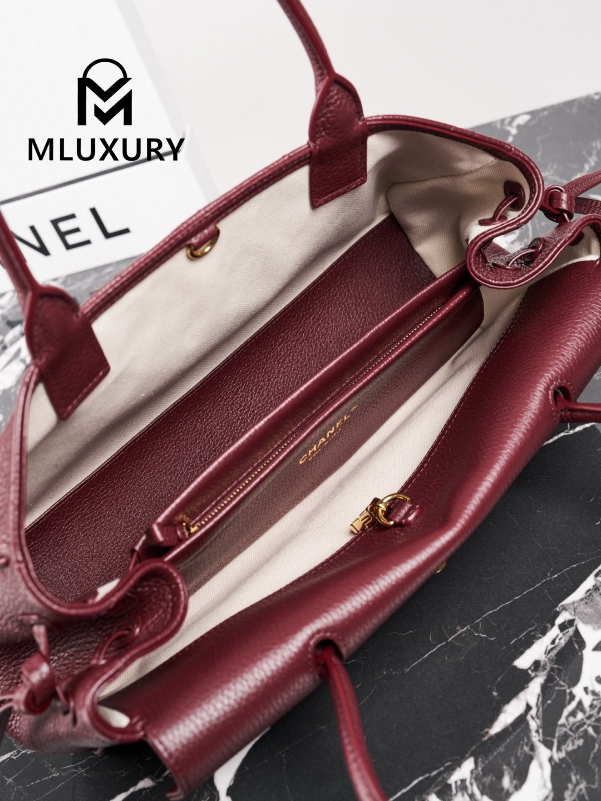 CHANEL 26S Baguette, Burgundy