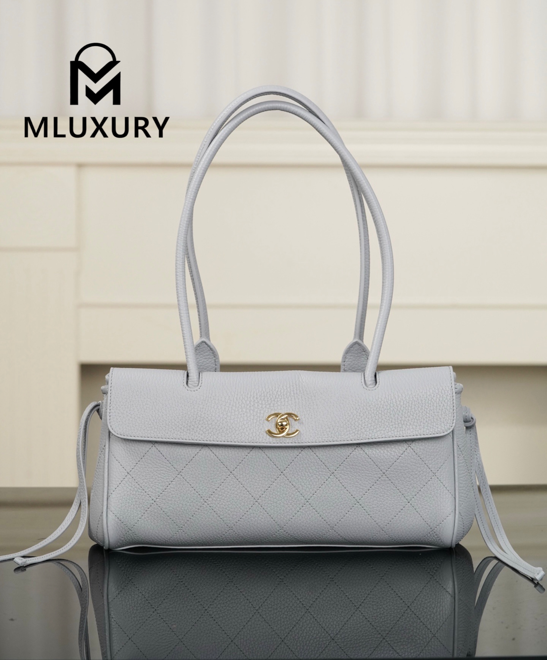 CHANEL 26S Baguette, Grey-Blue