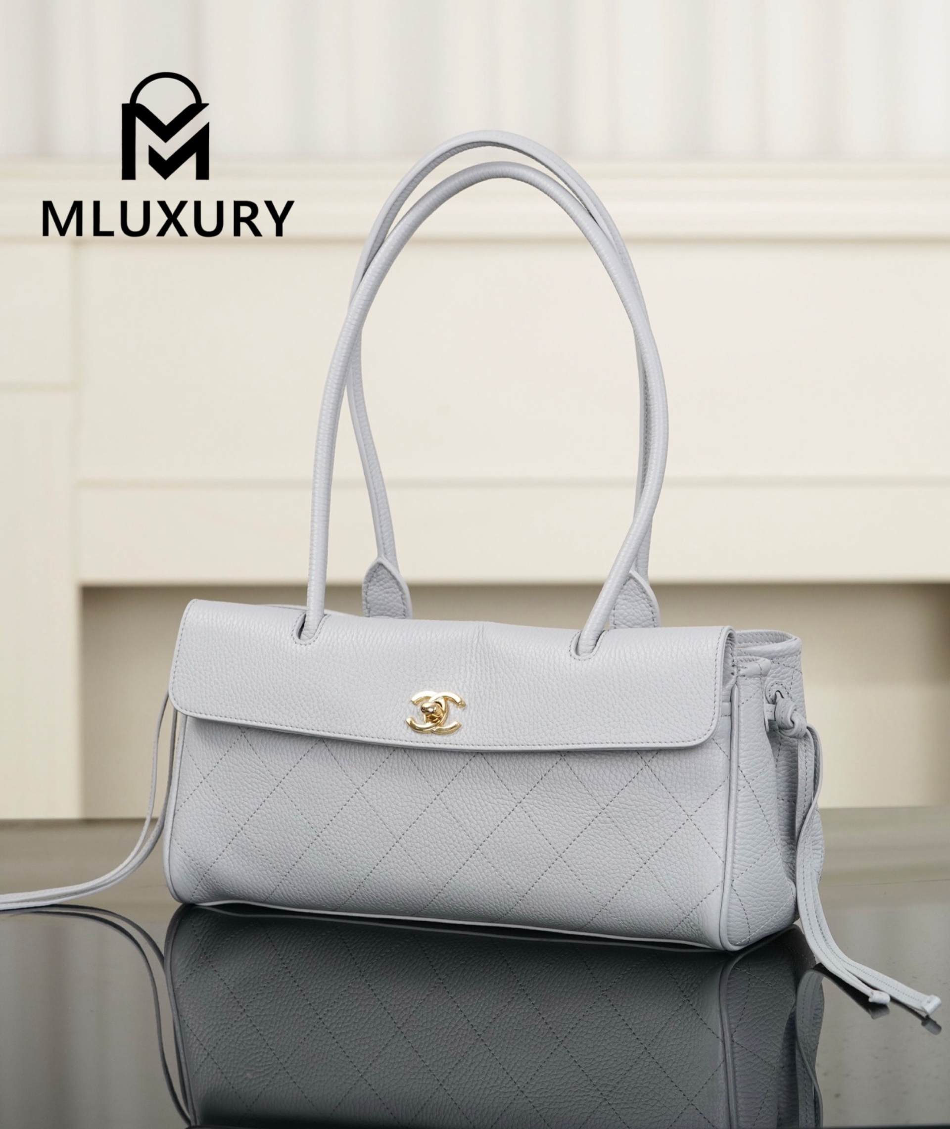 CHANEL 26S Baguette, Grey-Blue