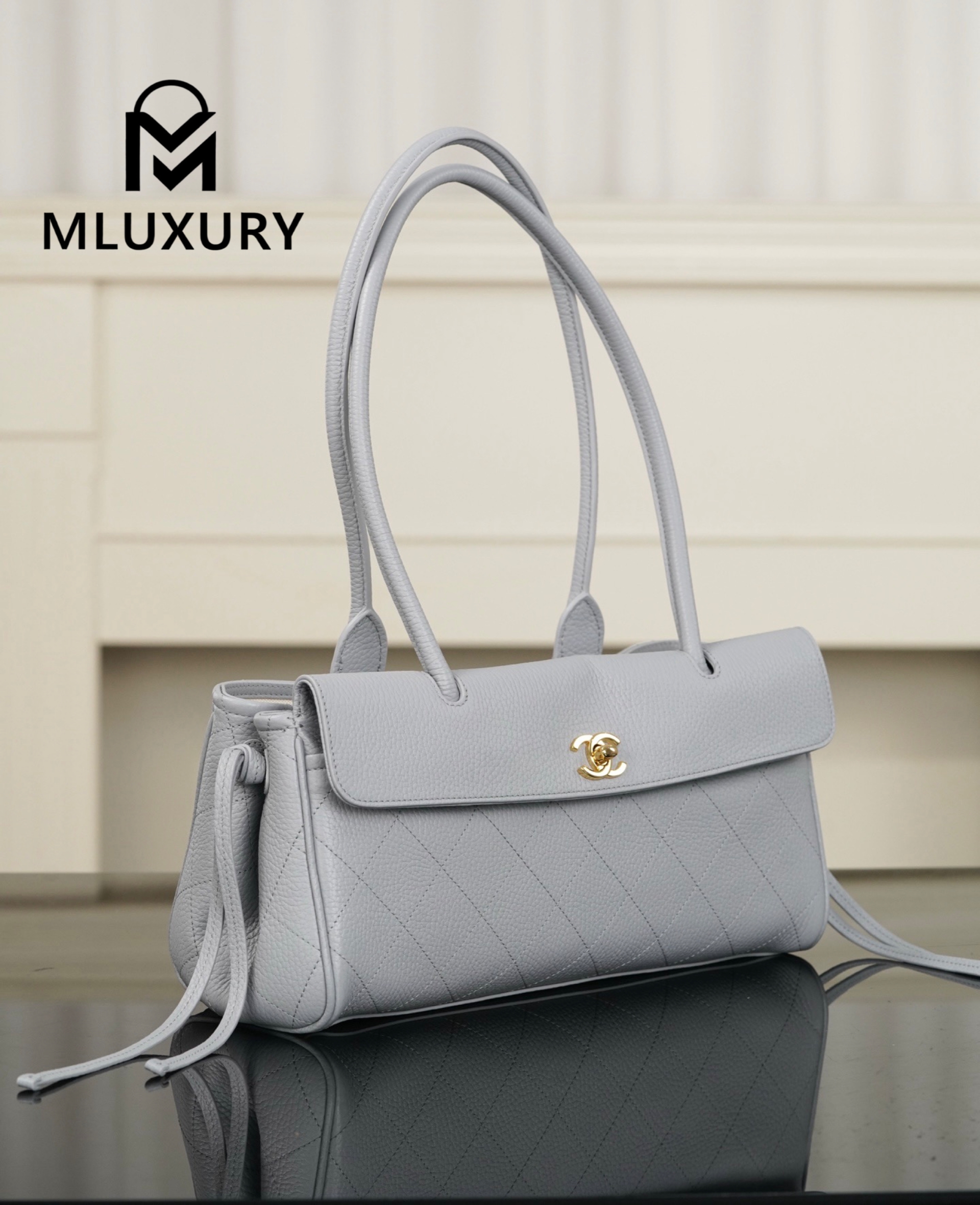 CHANEL 26S Baguette, Grey-Blue