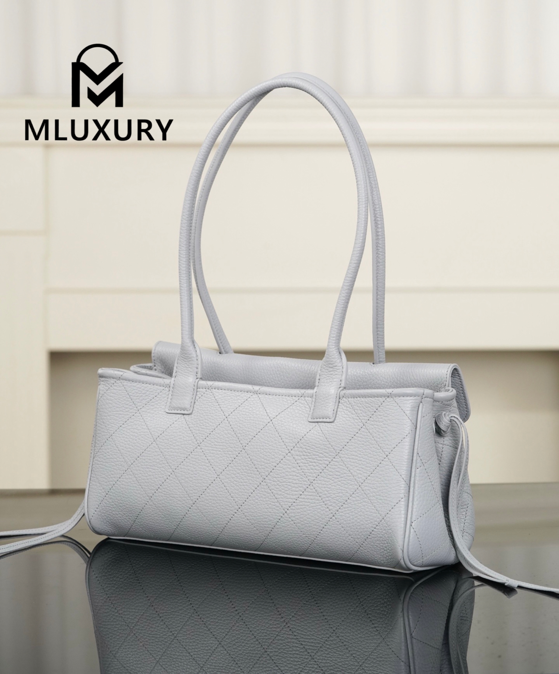 CHANEL 26S Baguette, Grey-Blue
