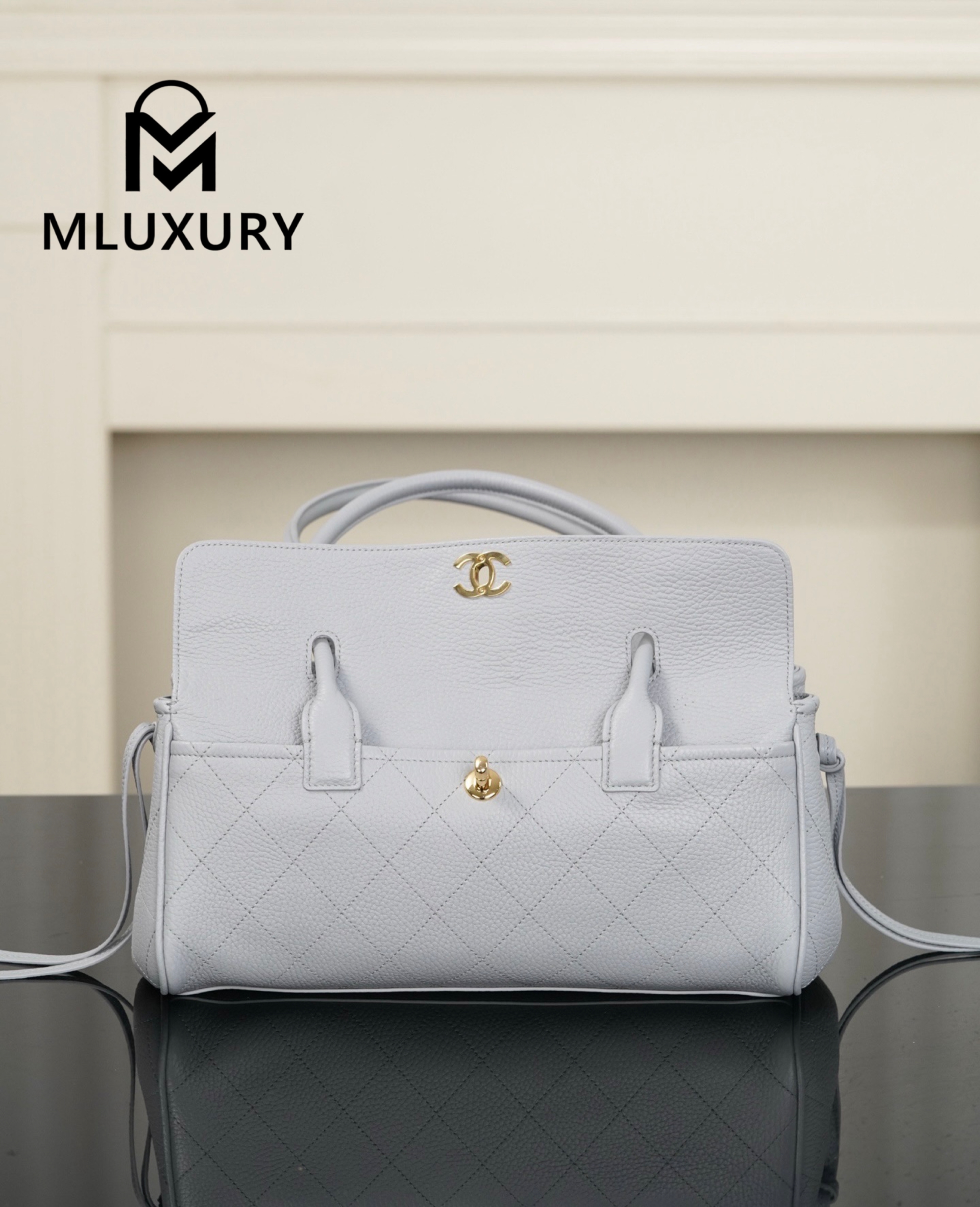 CHANEL 26S Baguette, Grey-Blue