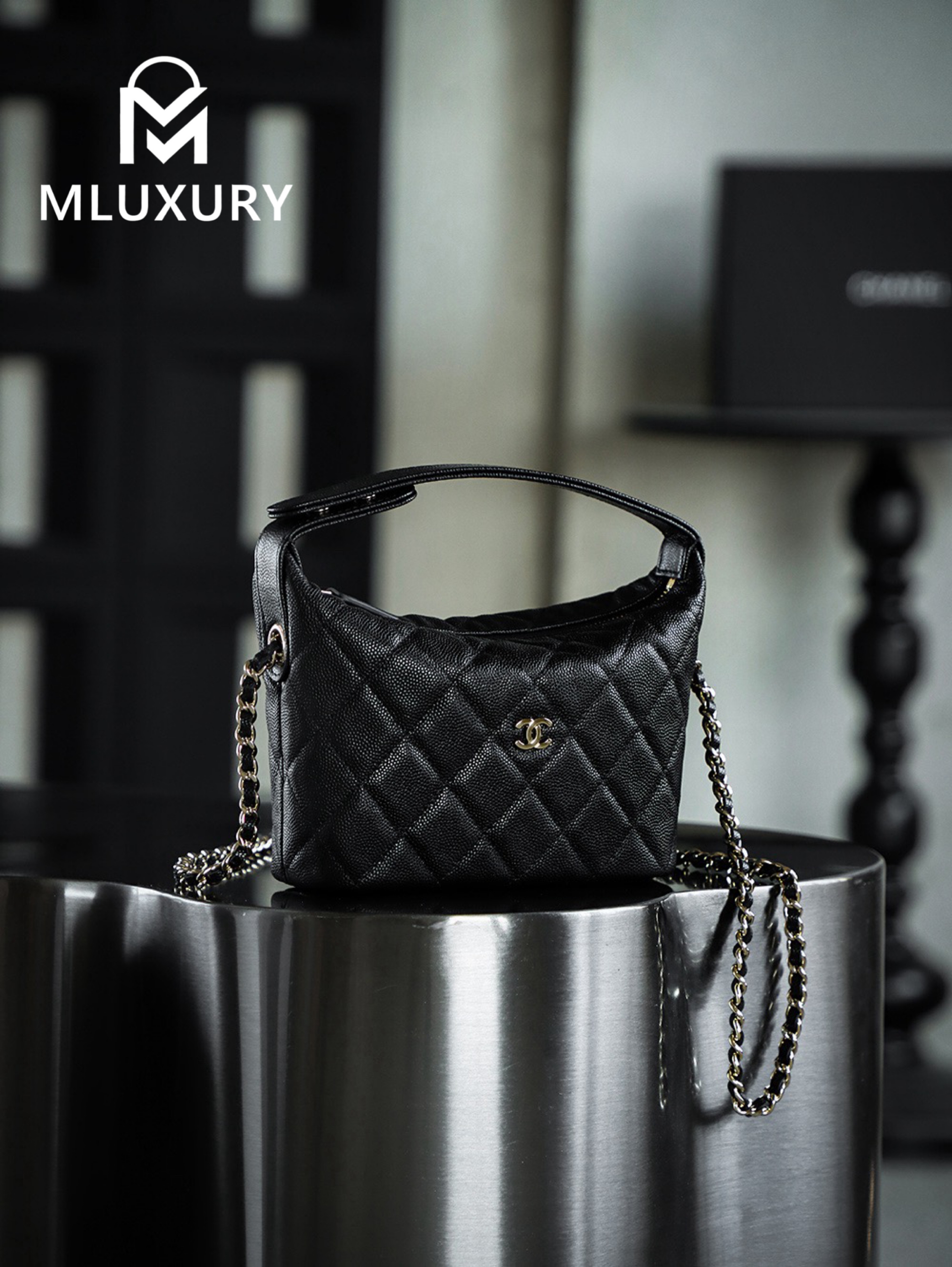 CHANEL 25C LP Lunch Box Bag, Black