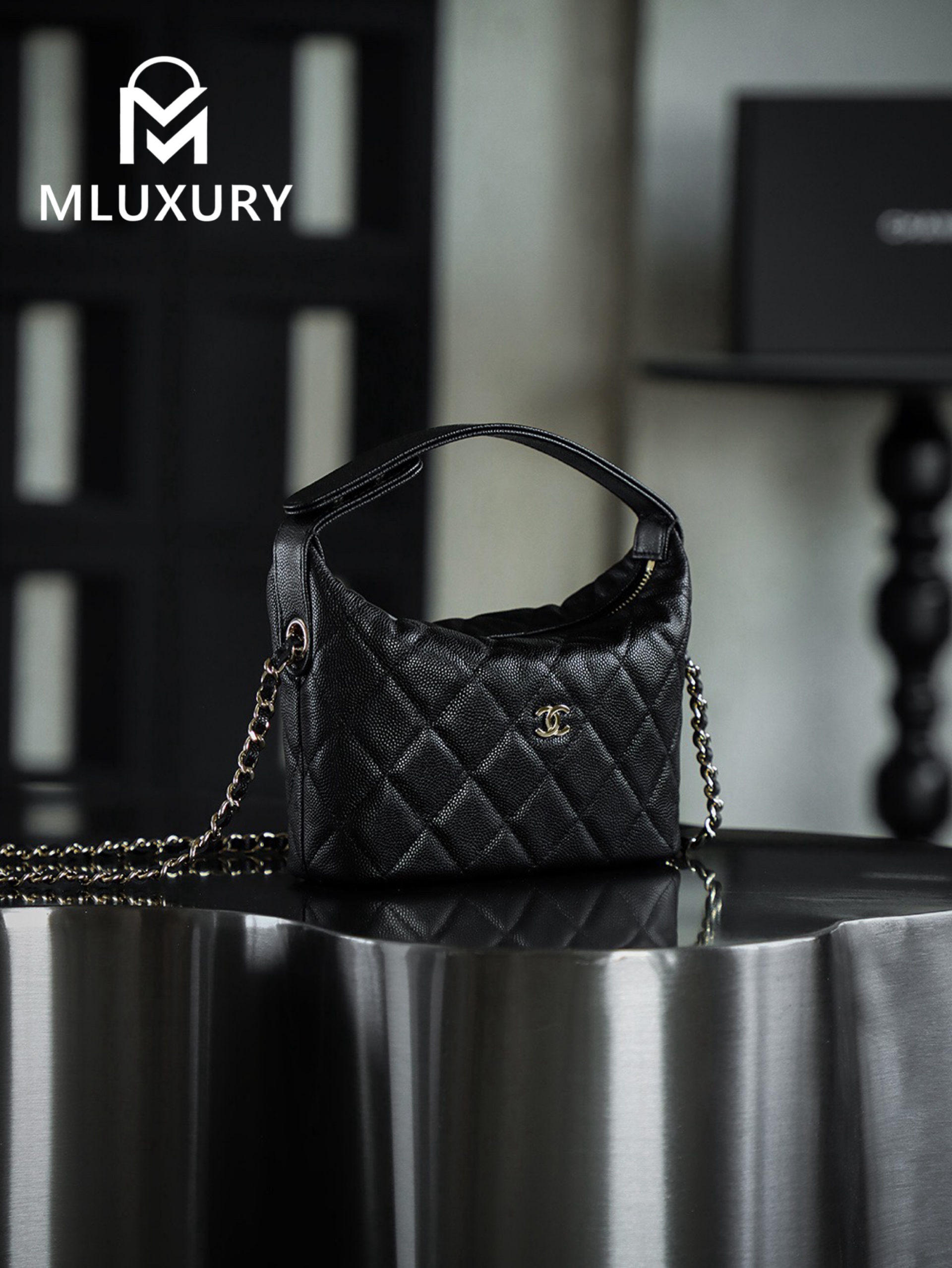 CHANEL 25C LP Lunch Box Bag, Black