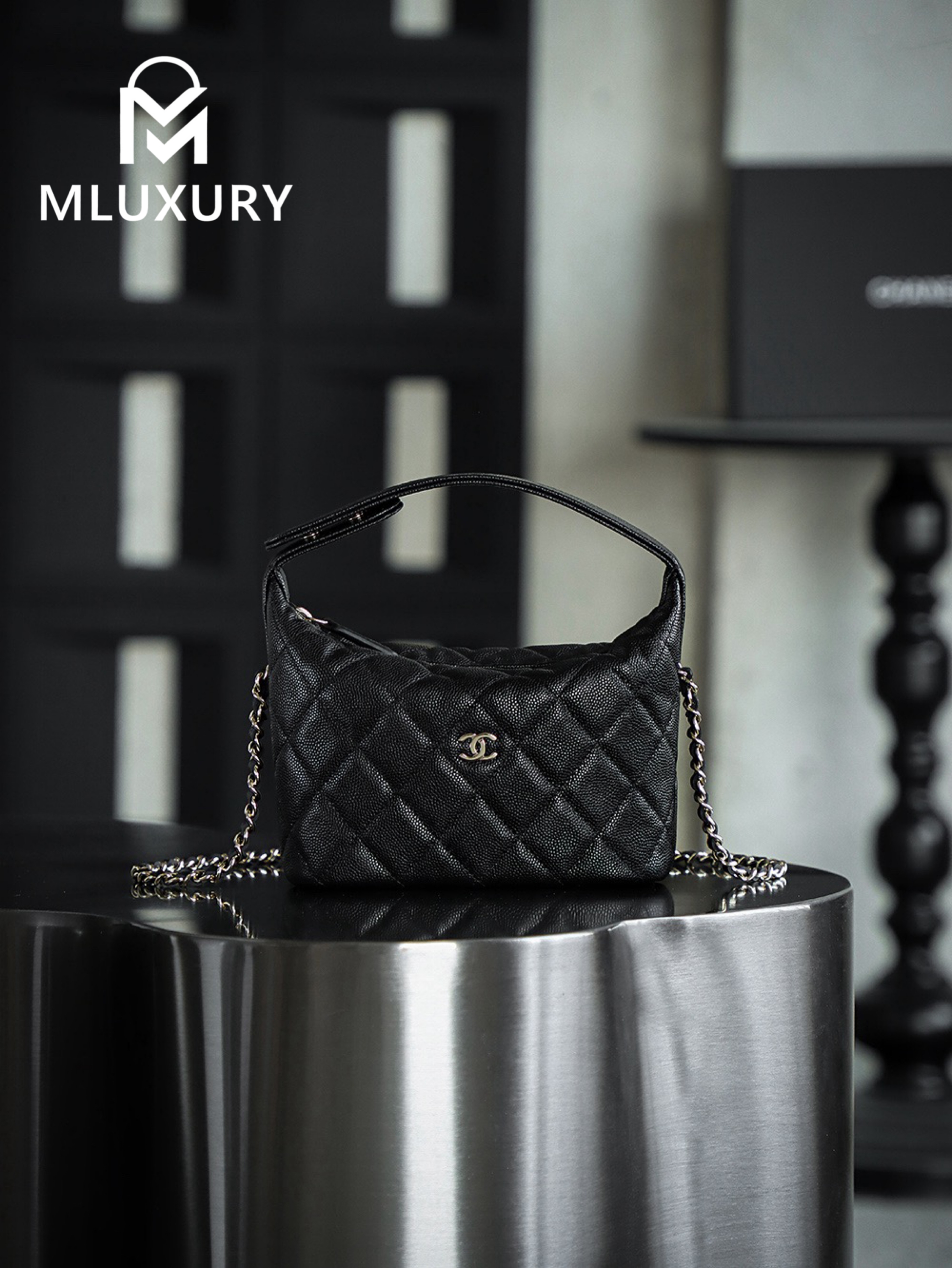 CHANEL 25C LP Lunch Box Bag, Black