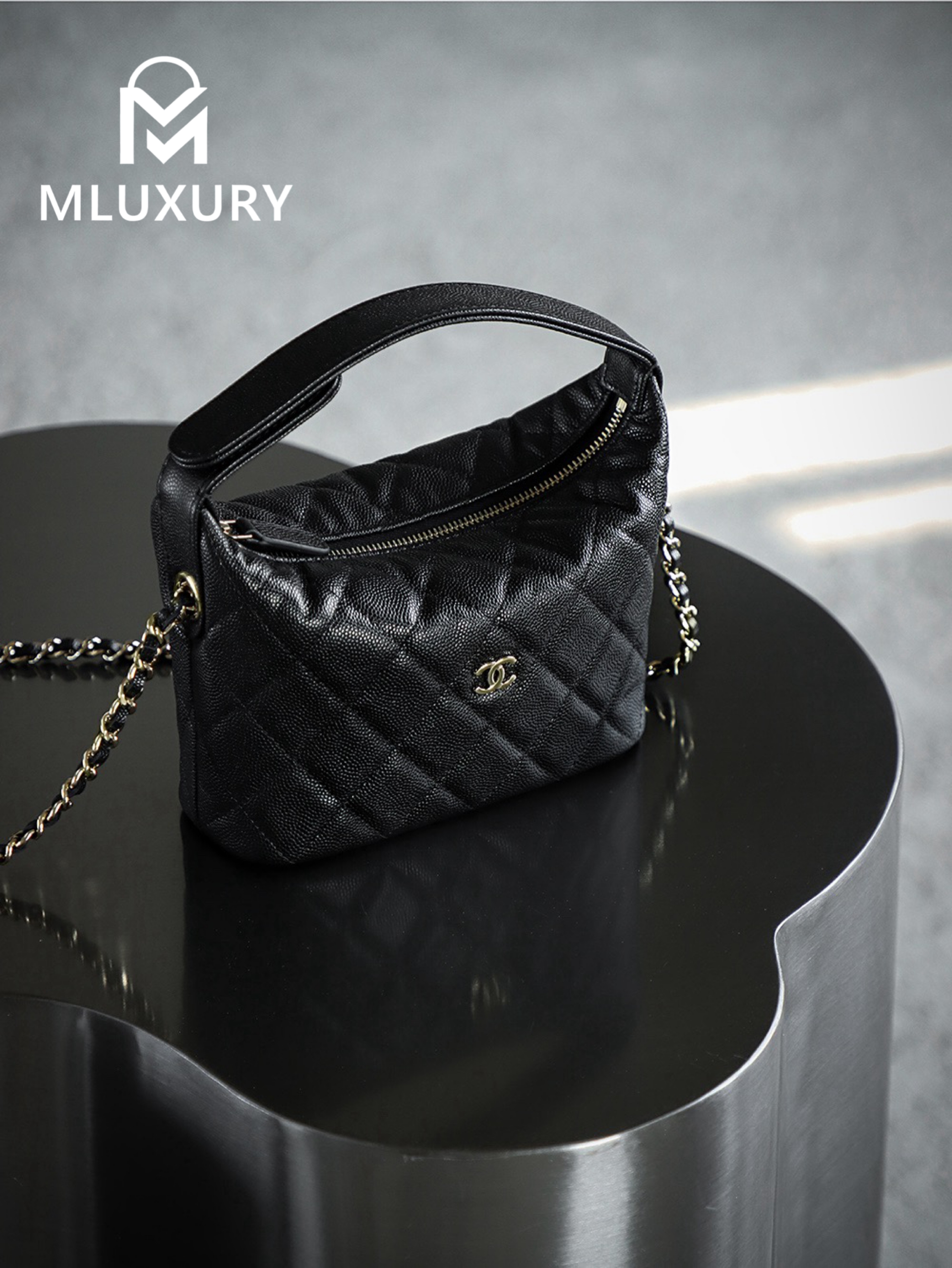CHANEL 25C LP Lunch Box Bag, Black