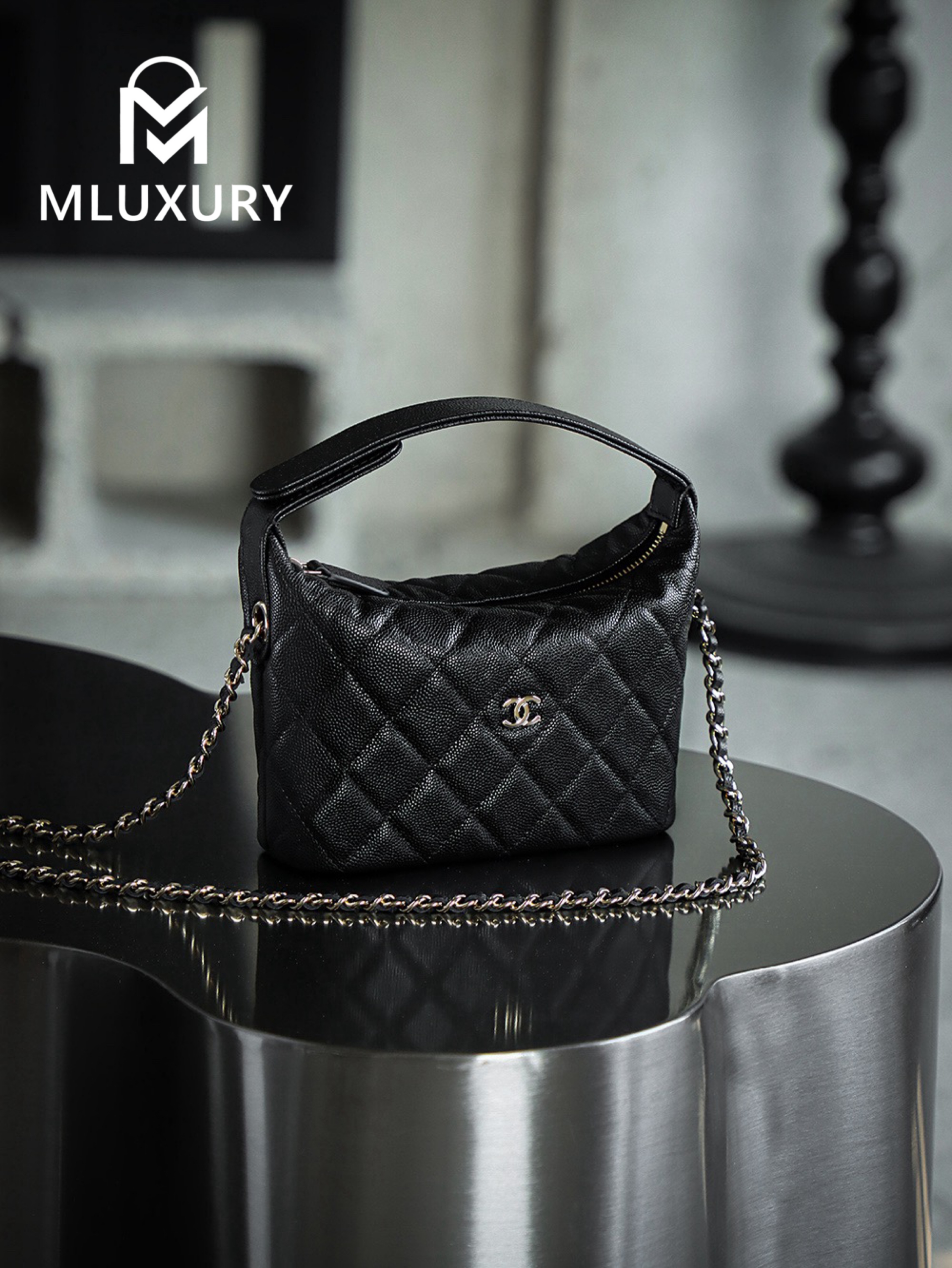 CHANEL 25C LP Lunch Box Bag, Black