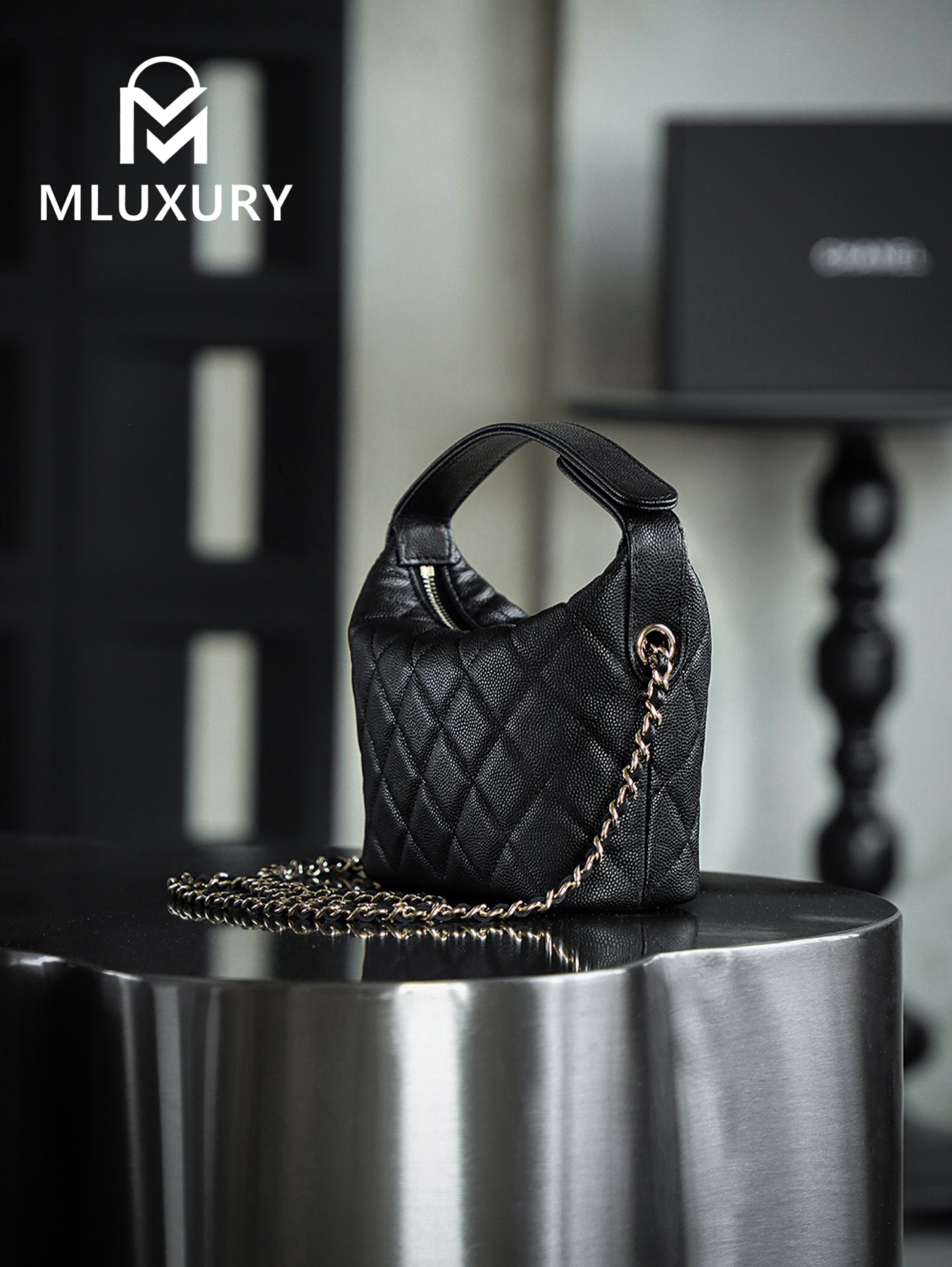 CHANEL 25C LP Lunch Box Bag, Black