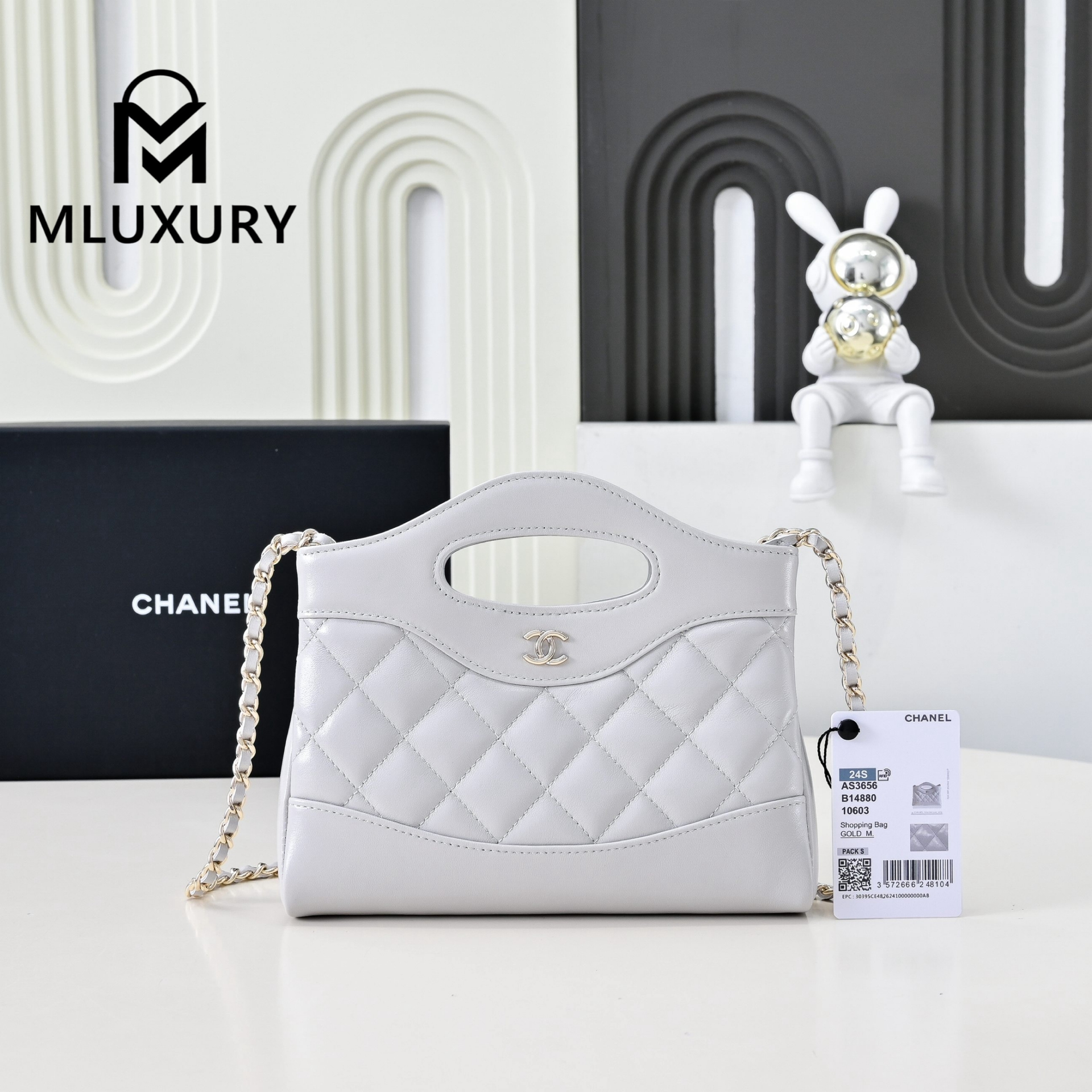 CHANEL 24S 31bag nano, Light gray