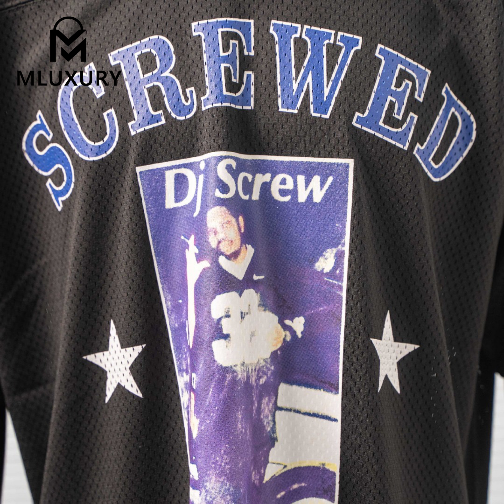 Supreme × DJ Screw Collaboration SS26 Football Jersey, American Style V-Neck, Color-Blocked Print Mesh Soccer Jersey