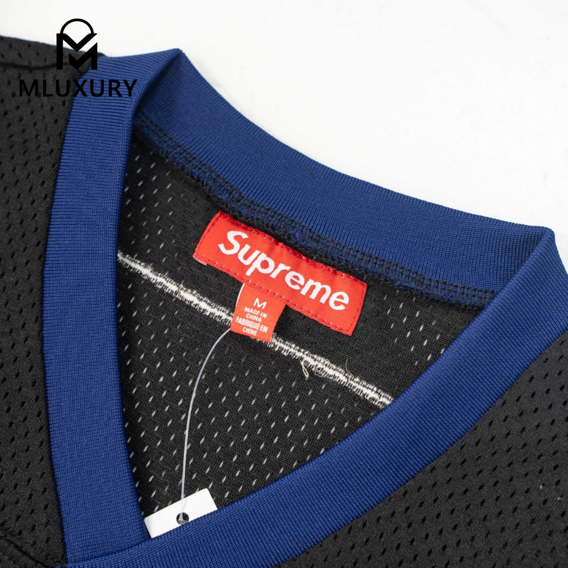 Supreme × DJ Screw Collaboration SS26 Football Jersey, American Style V-Neck, Color-Blocked Print Mesh Soccer Jersey