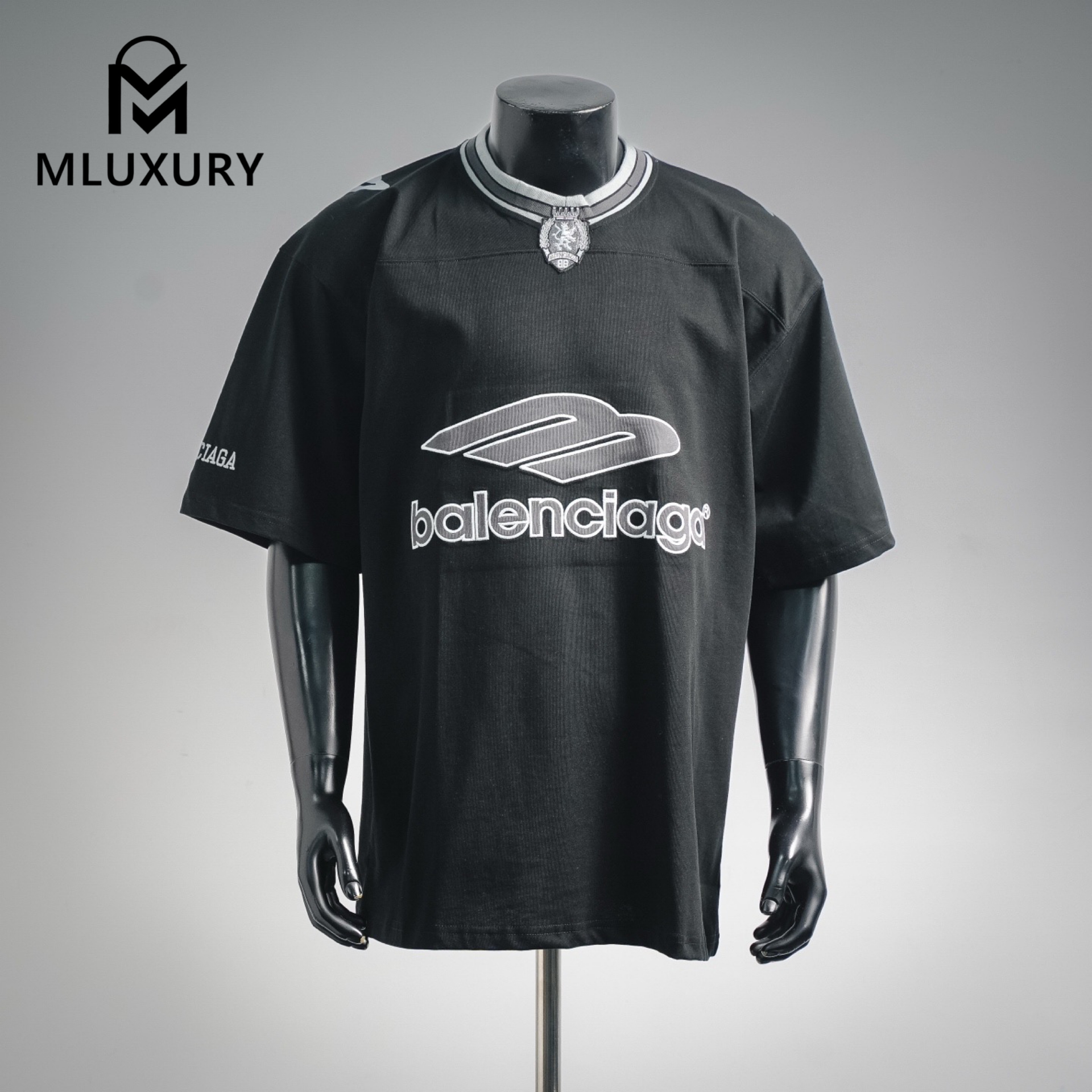 Balenciaga 26ss 3M Embroidered Manchester United Logo Short-Sleeve T-Shirt