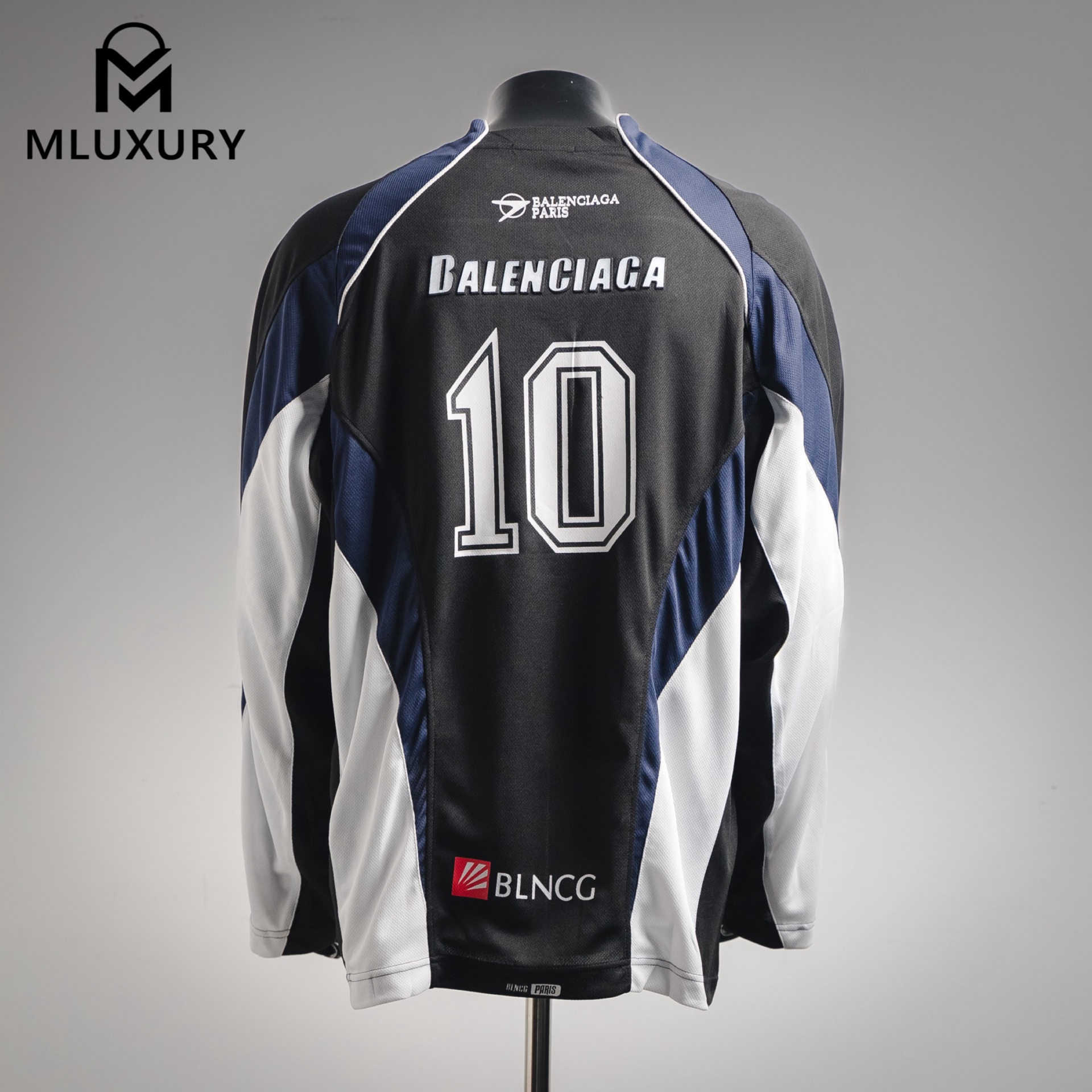 Balenciaga Sport Mesh Plain Weave Long-Sleeve Jersey