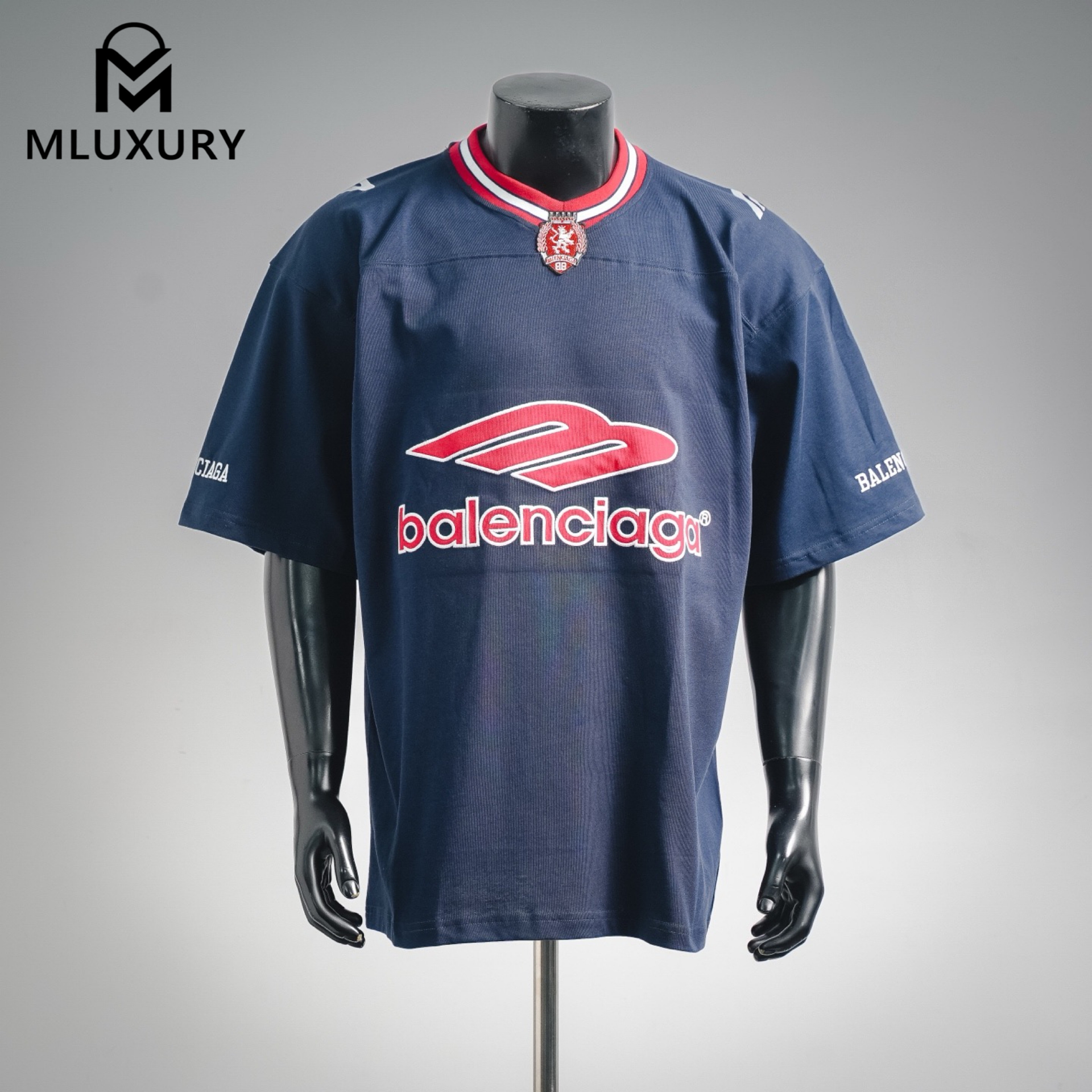 Balenciaga 26ss 3M Embroidered Manchester United Logo Short-Sleeve T-Shirt