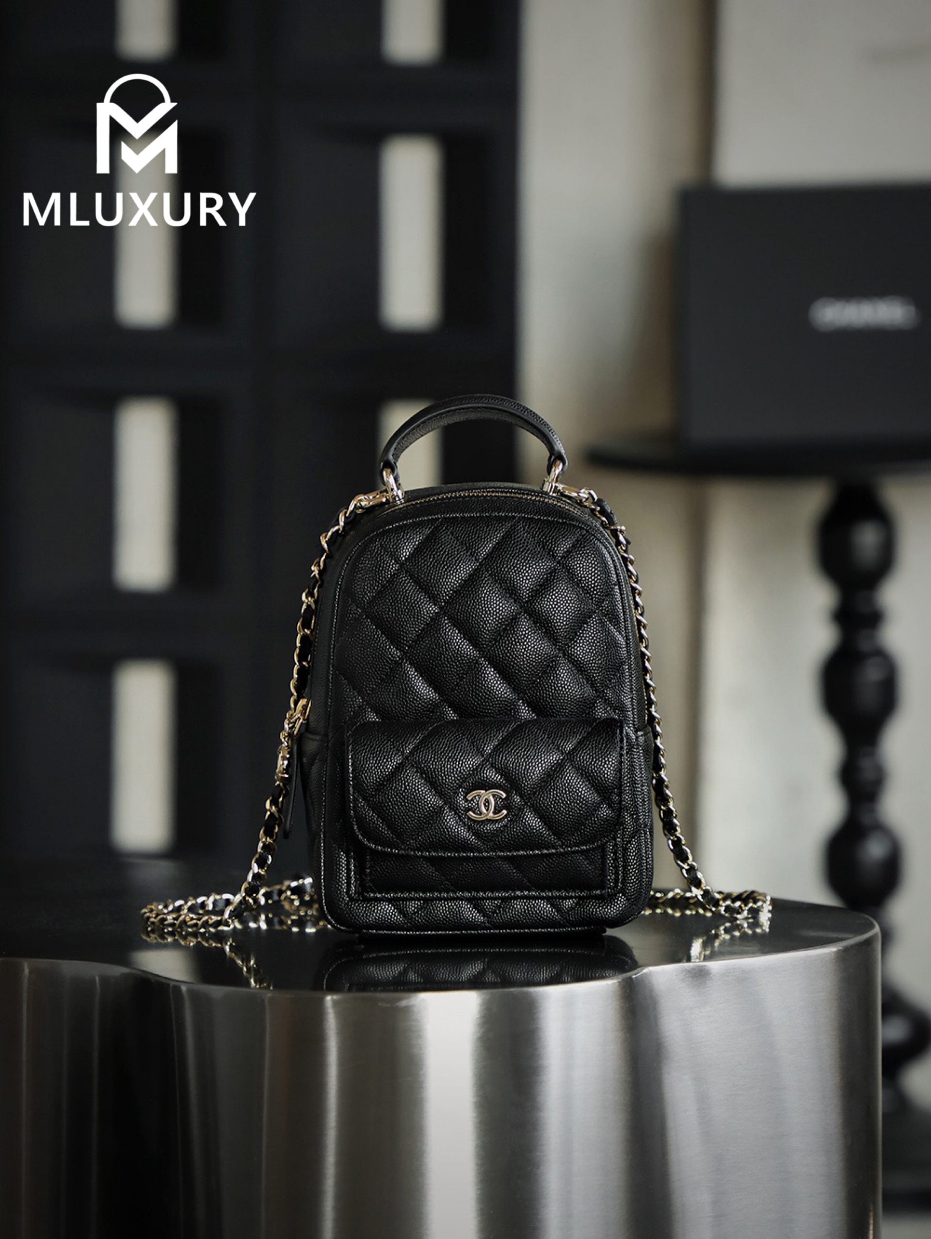 CHANEL 24C Mini Backpack, Black