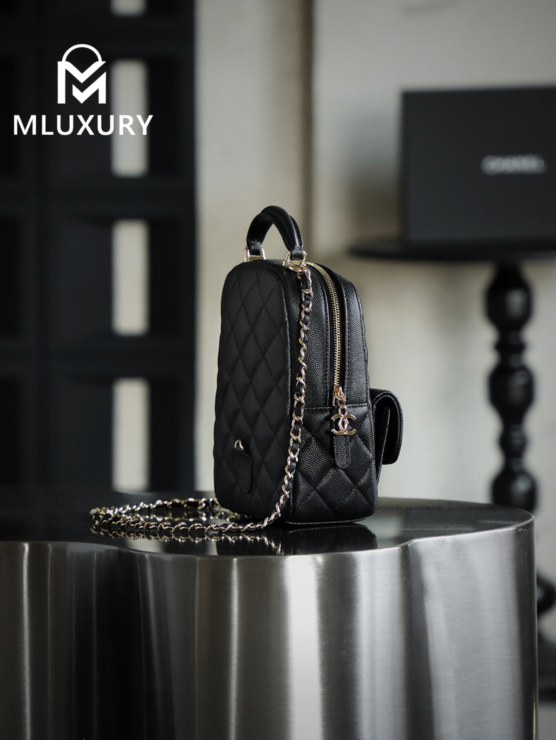 CHANEL 24C Mini Backpack, Black