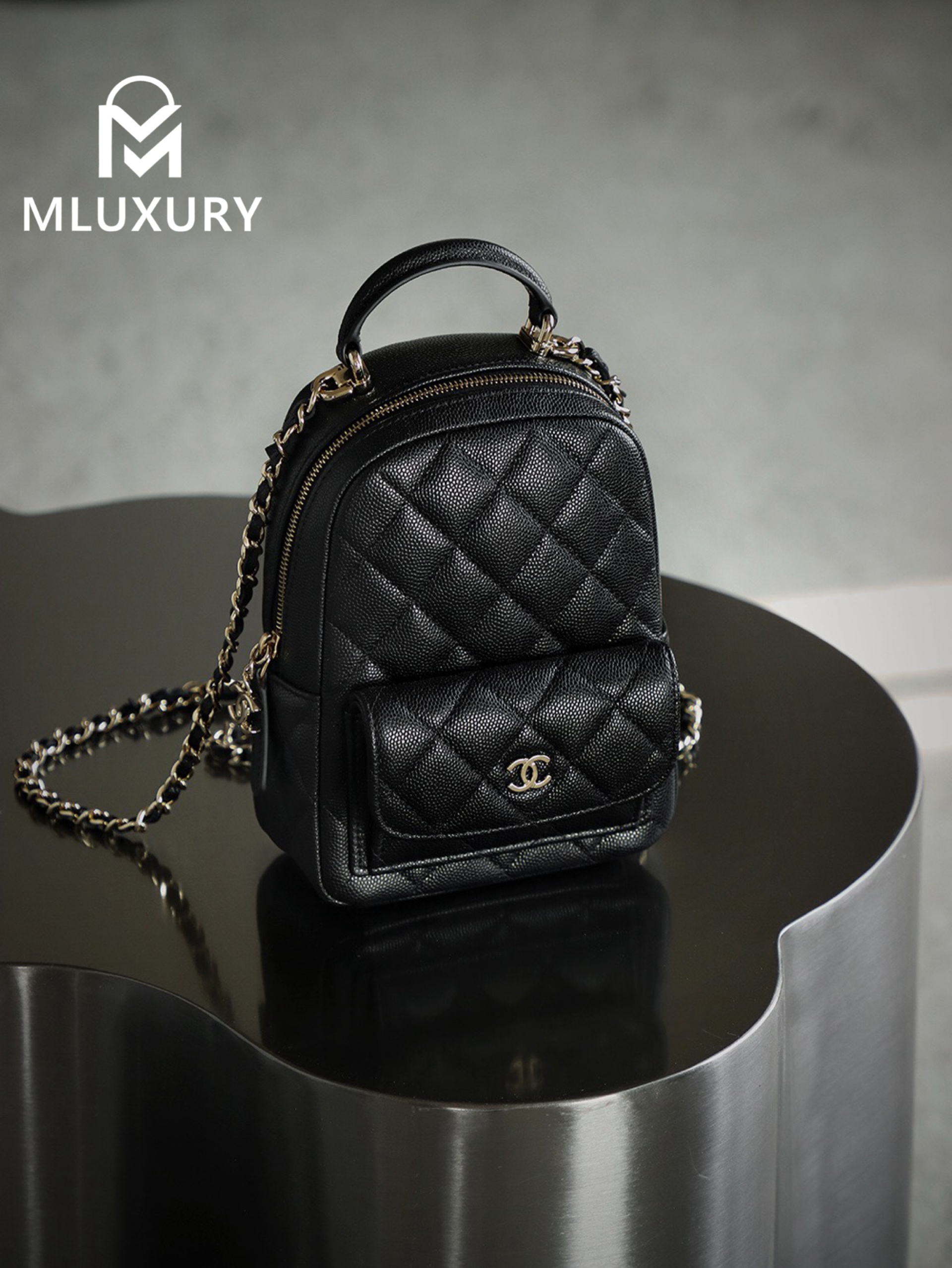 CHANEL 24C Mini Backpack, Black