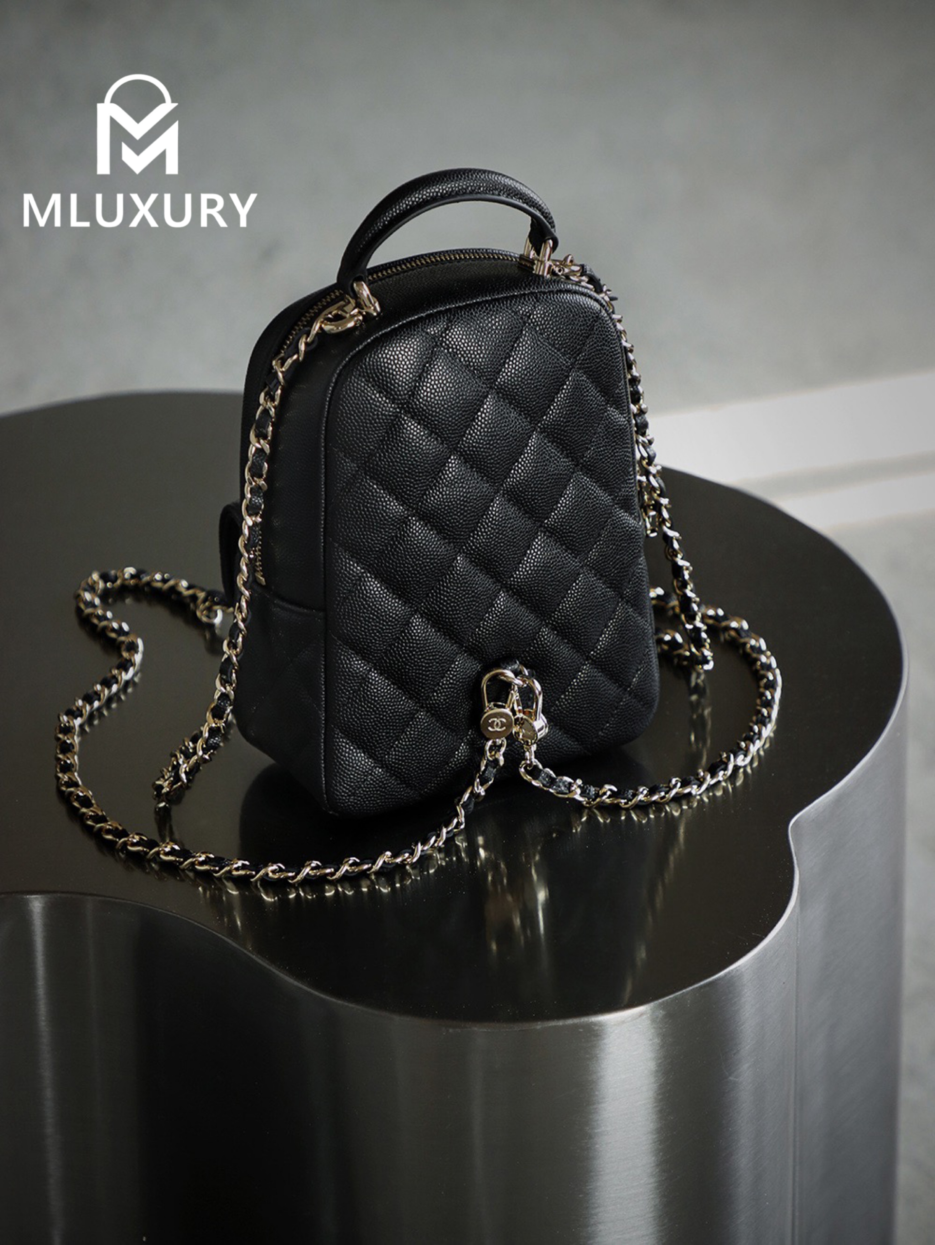 CHANEL 24C Mini Backpack, Black