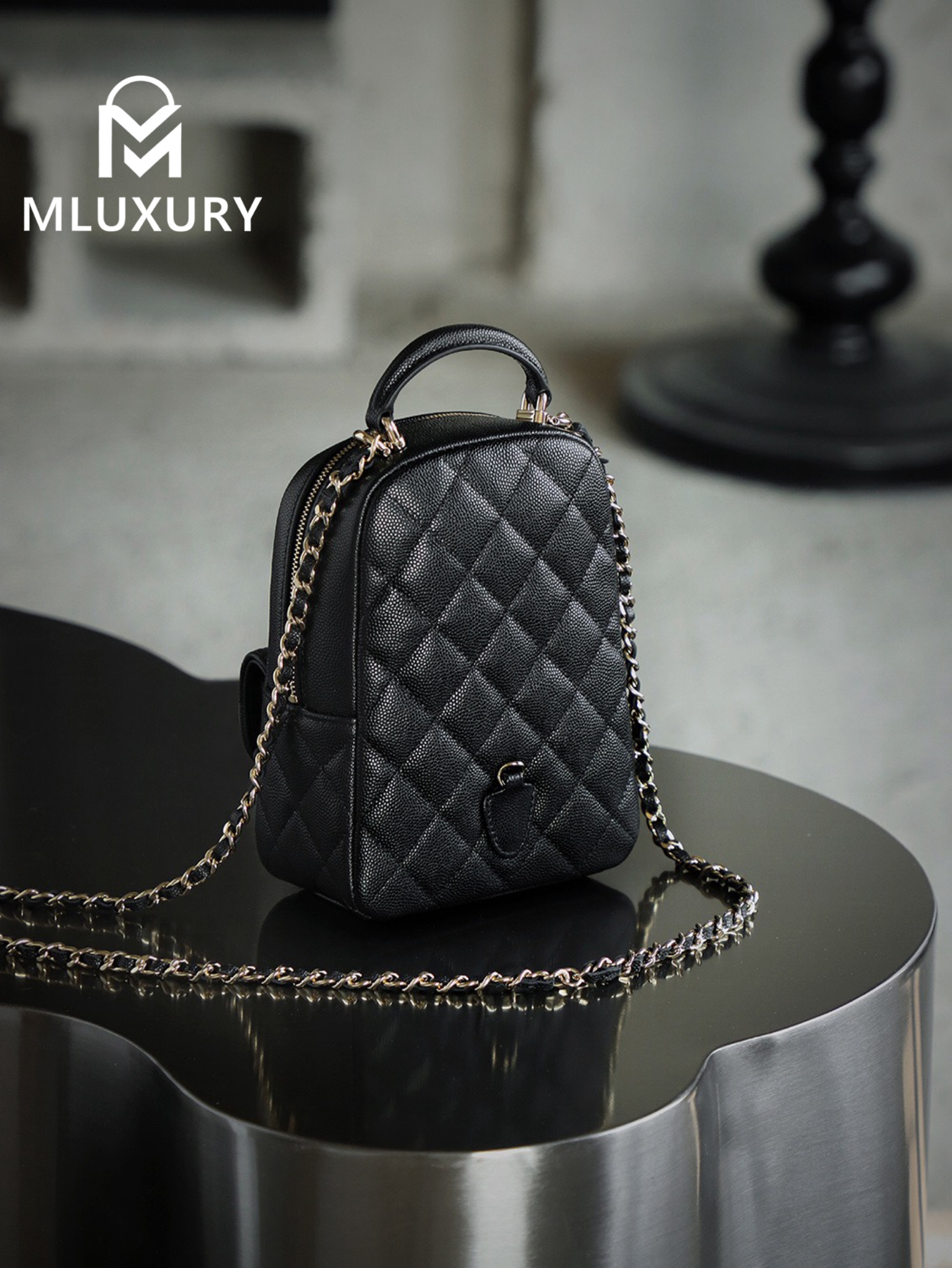 CHANEL 24C Mini Backpack, Black