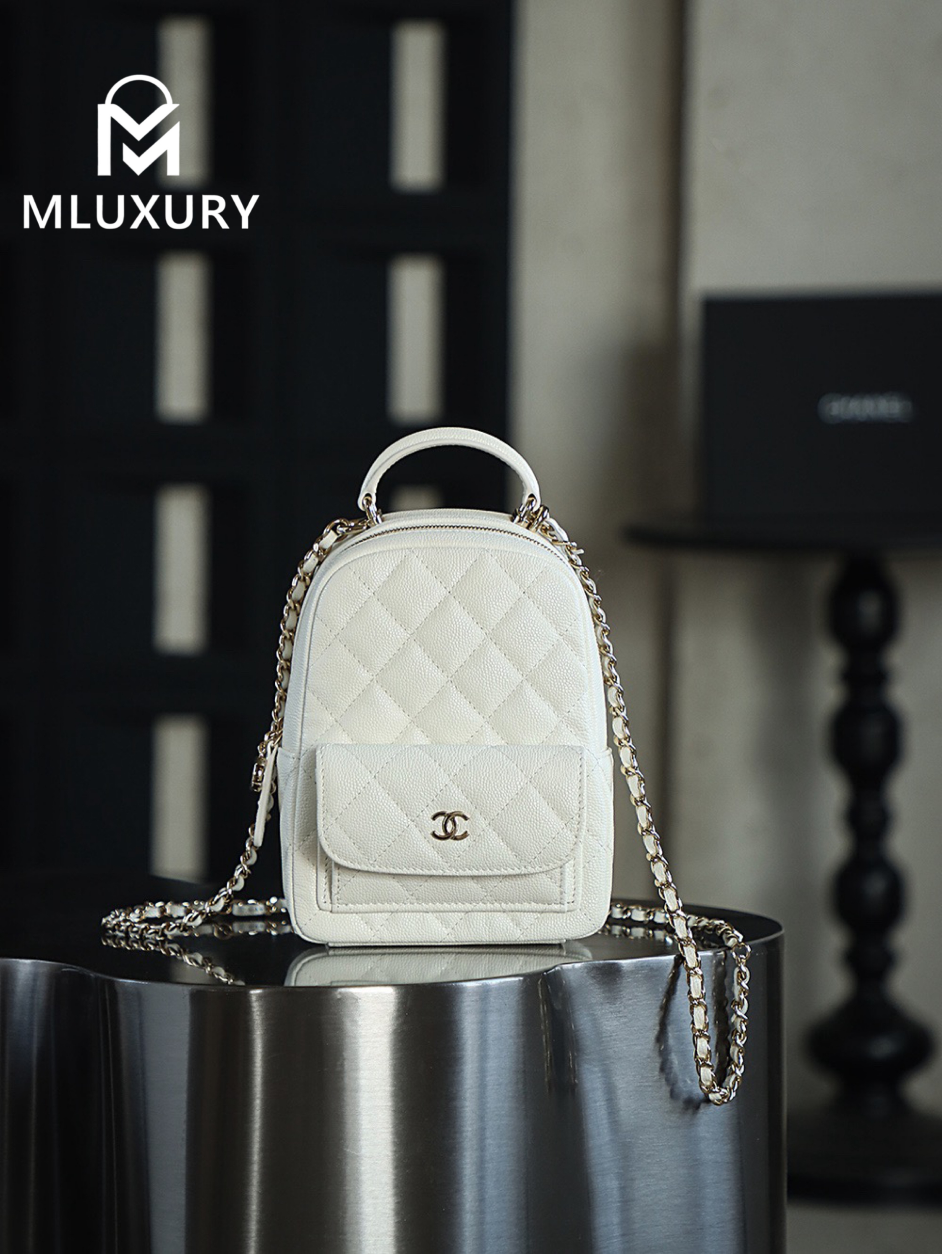 CHANEL 24C Mini Backpack, White