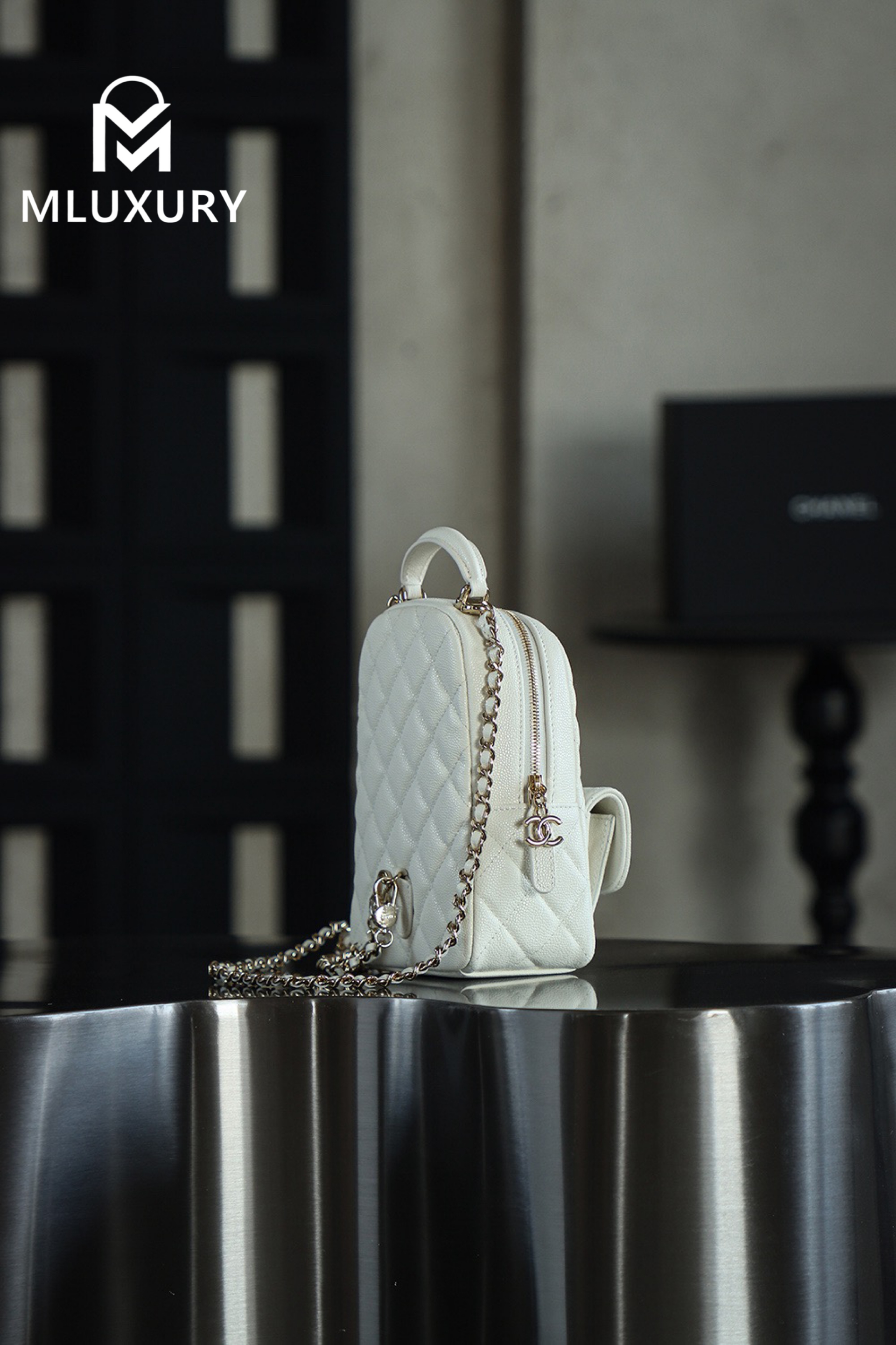 CHANEL 24C Mini Backpack, White