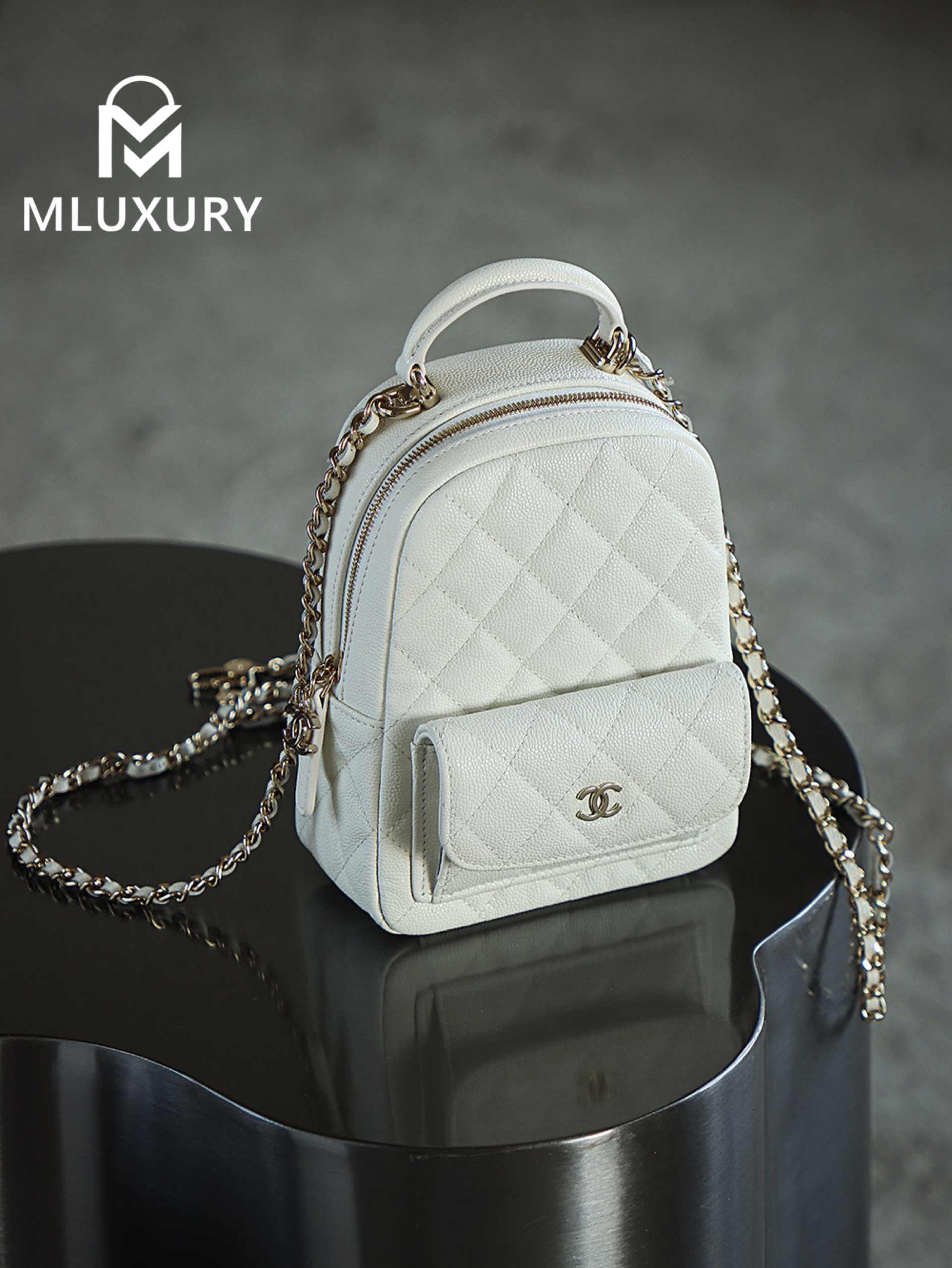 CHANEL 24C Mini Backpack, White