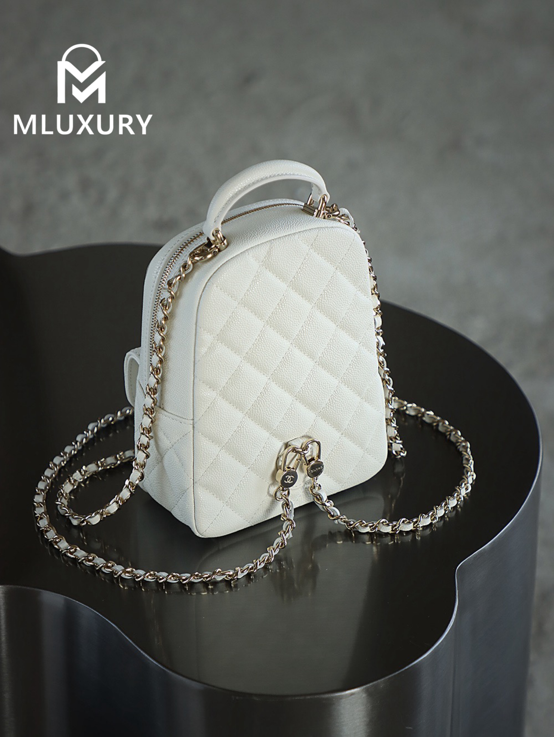 CHANEL 24C Mini Backpack, White