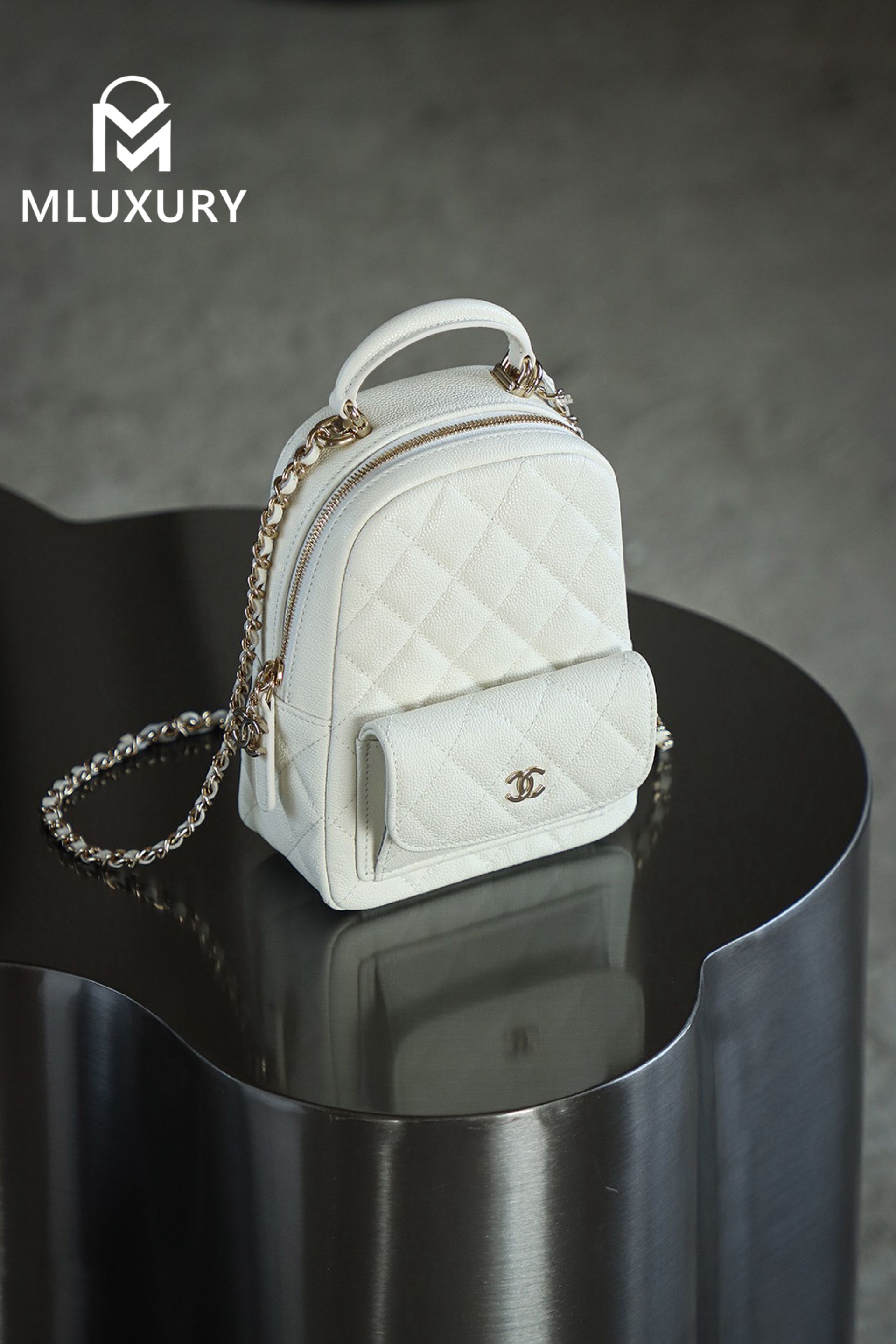 CHANEL 24C Mini Backpack, White