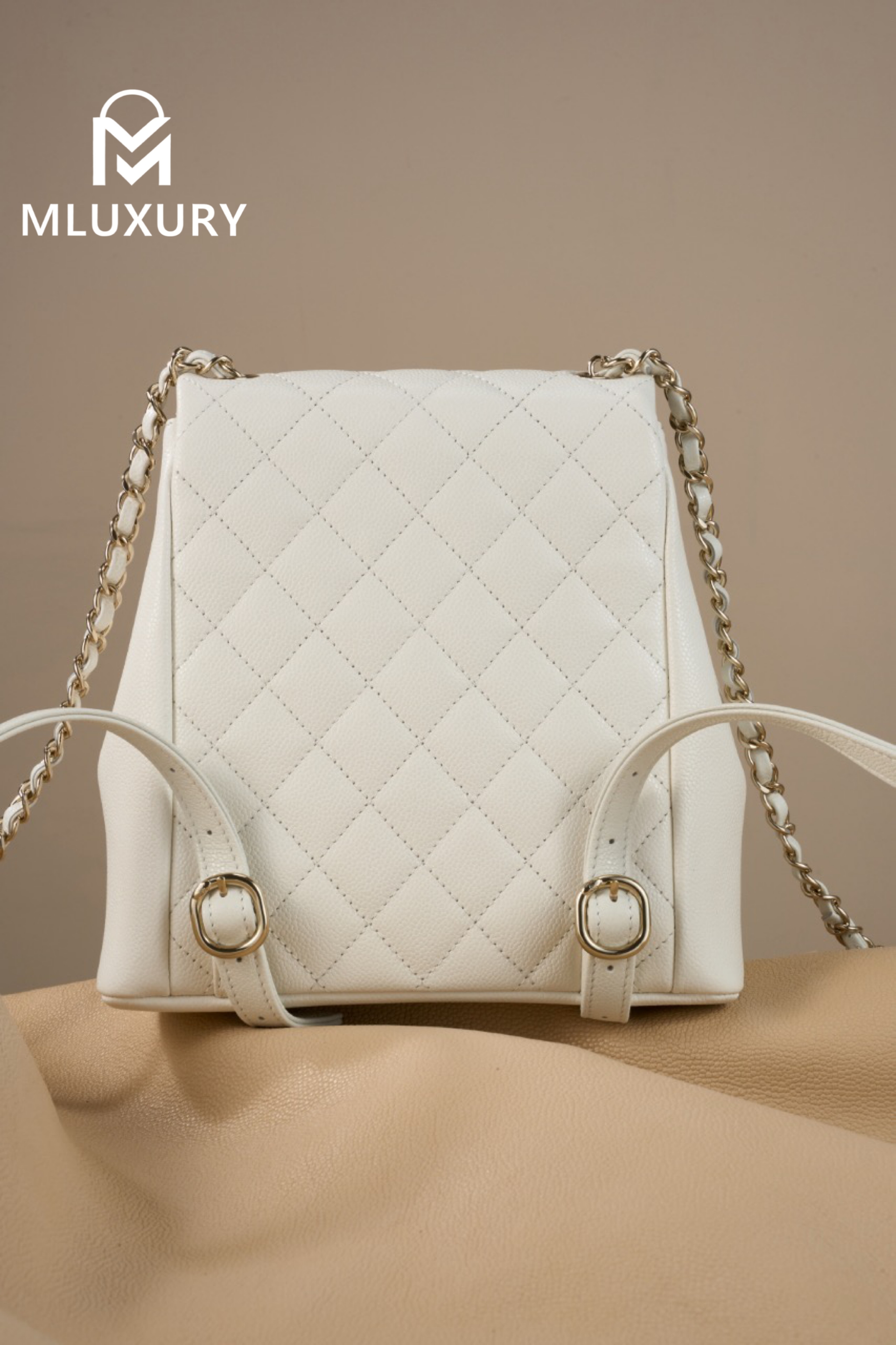CHANEL 24A Duma Medium Backpack, White