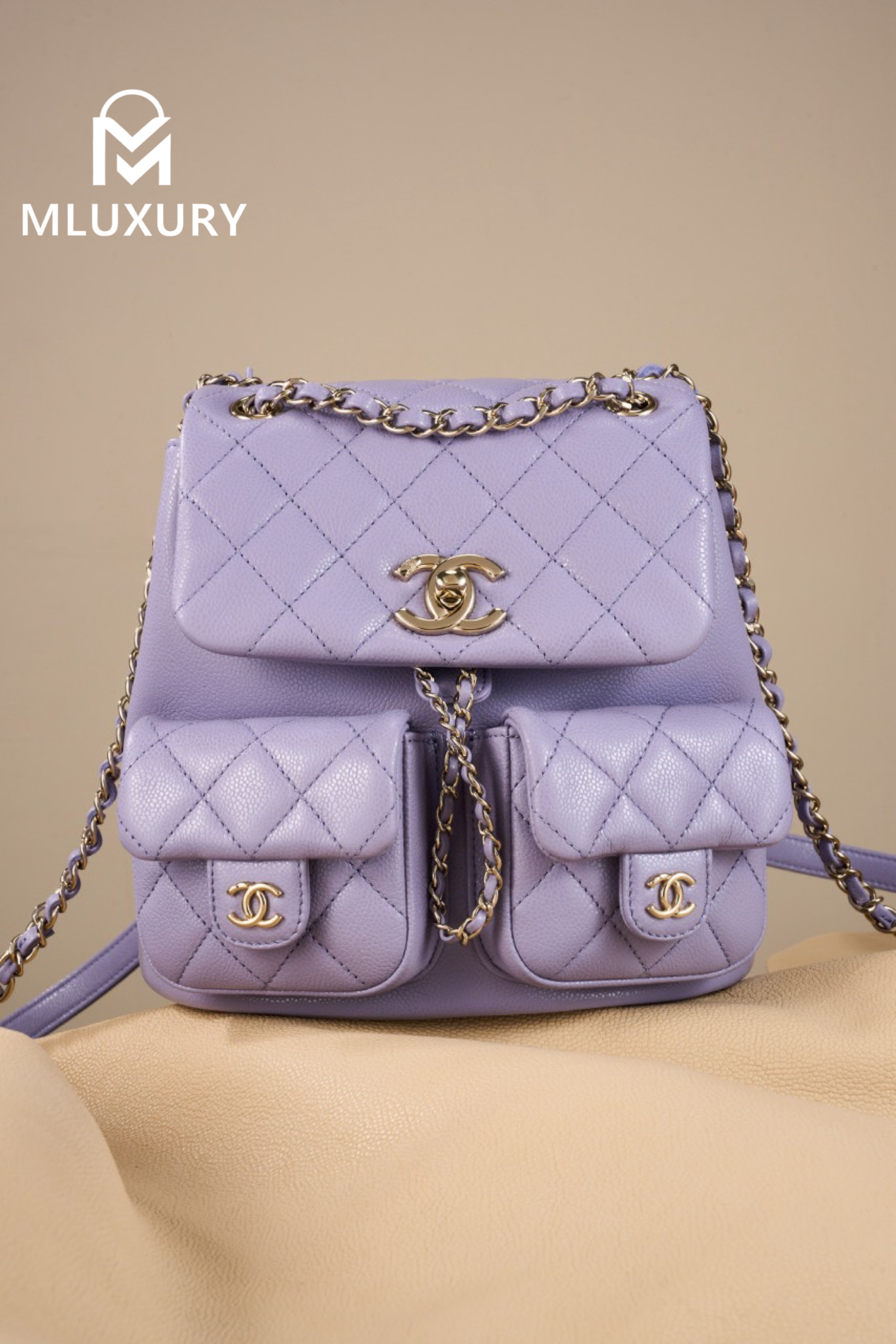 CHANEL 24A Duma Small Backpack, Purple