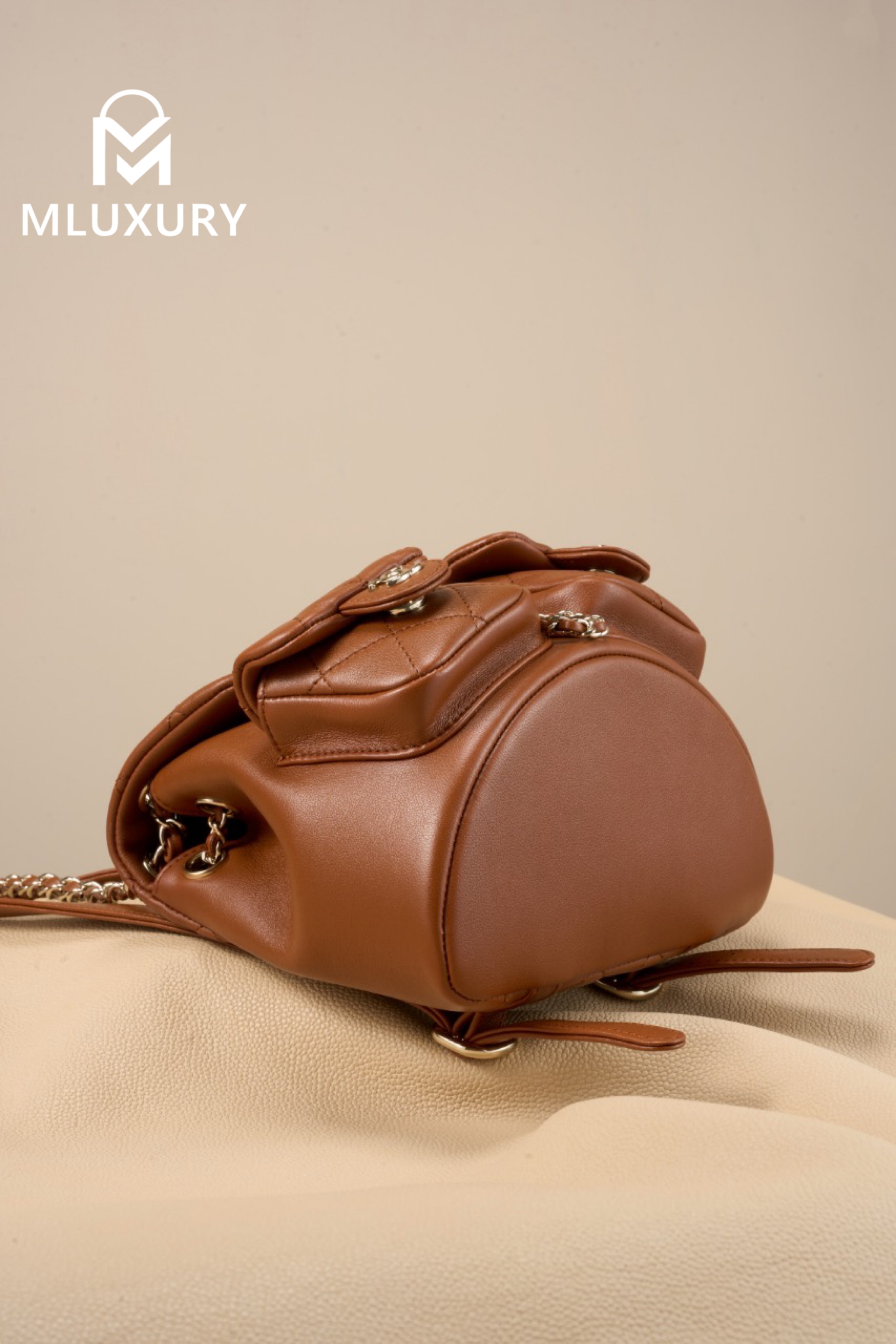 CHANEL 24A Duma Small Backpack, Caramel Color
